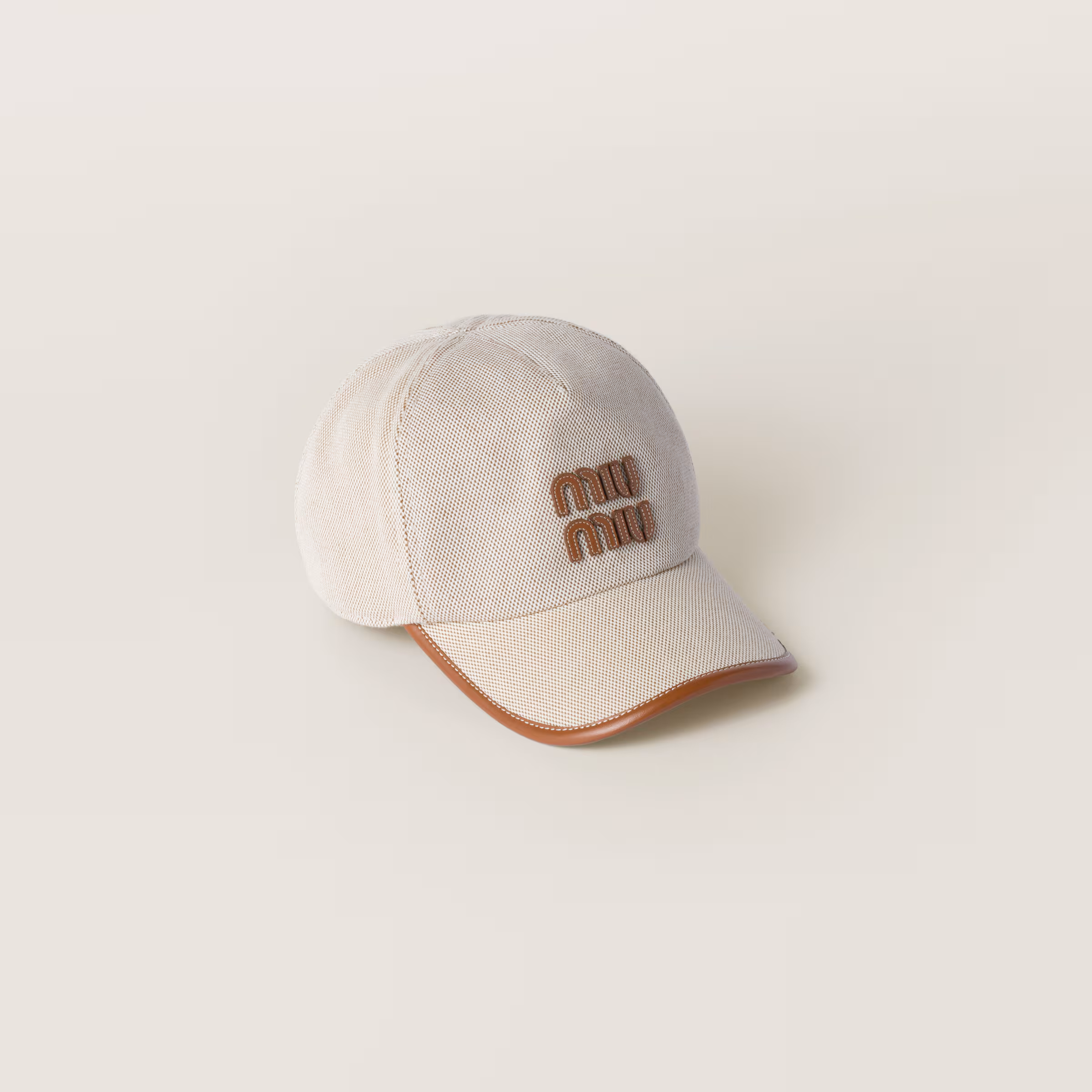Canvas And Leather Baseball Cap