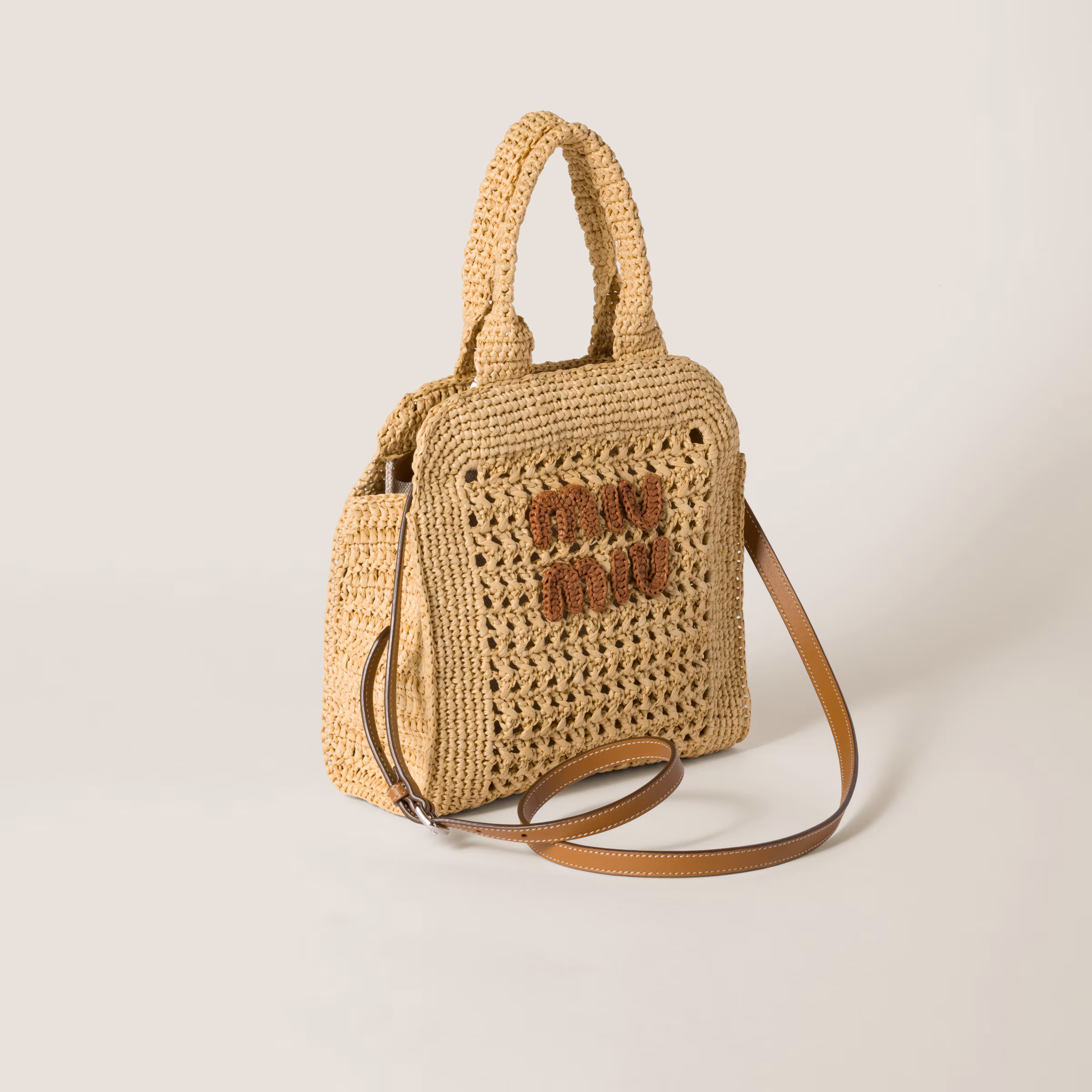 Raffia-Effect Woven Tote Bag