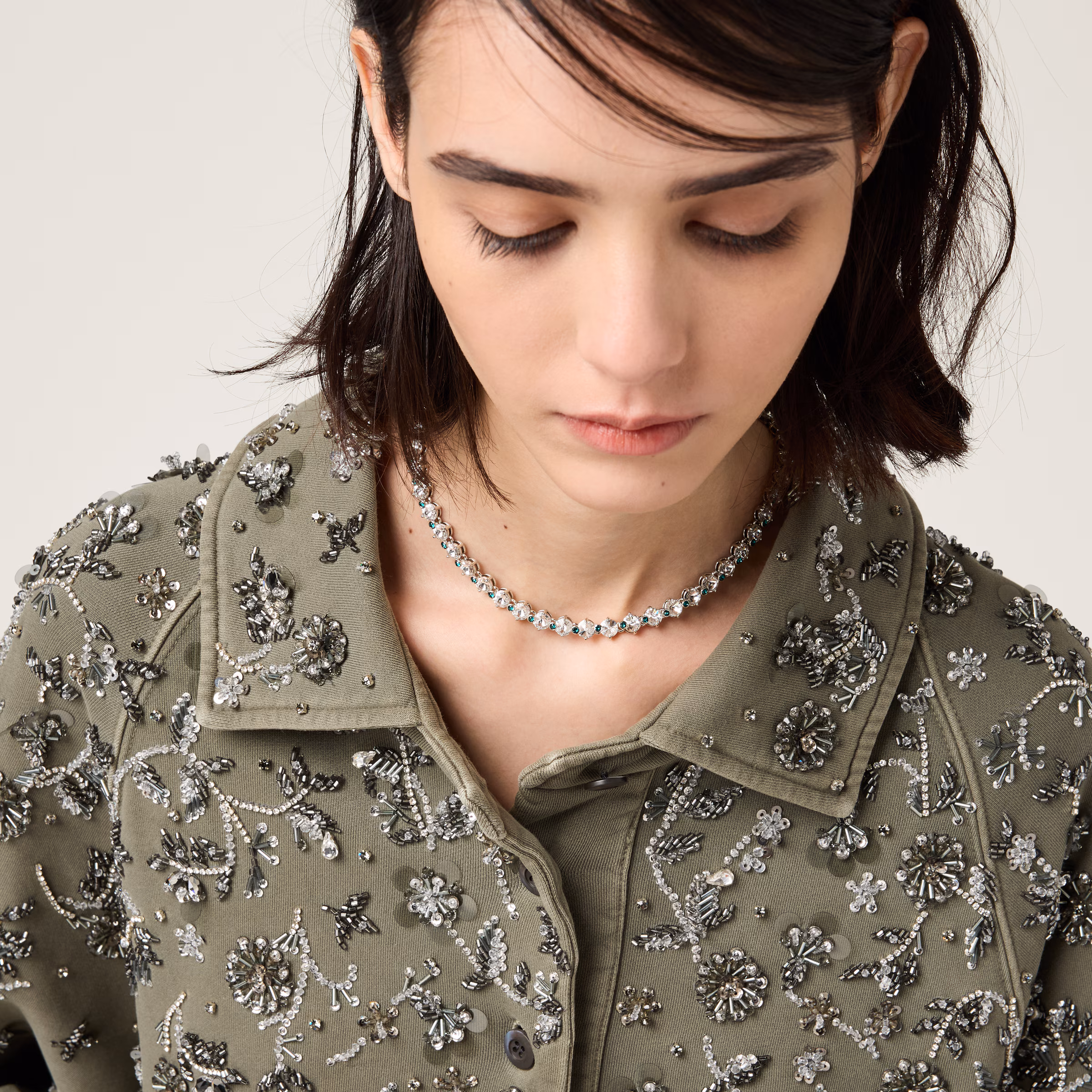 Metal Necklace With Crystals