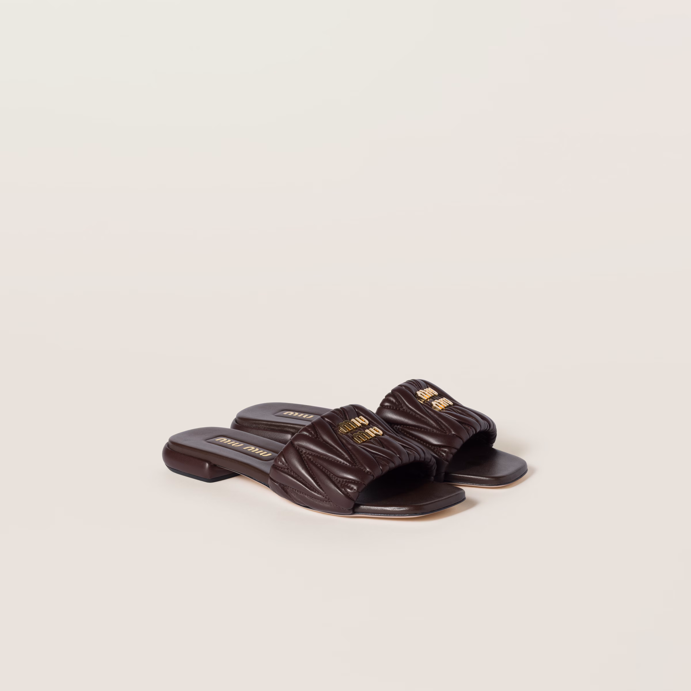 Matelassé Nappa Leather Slides