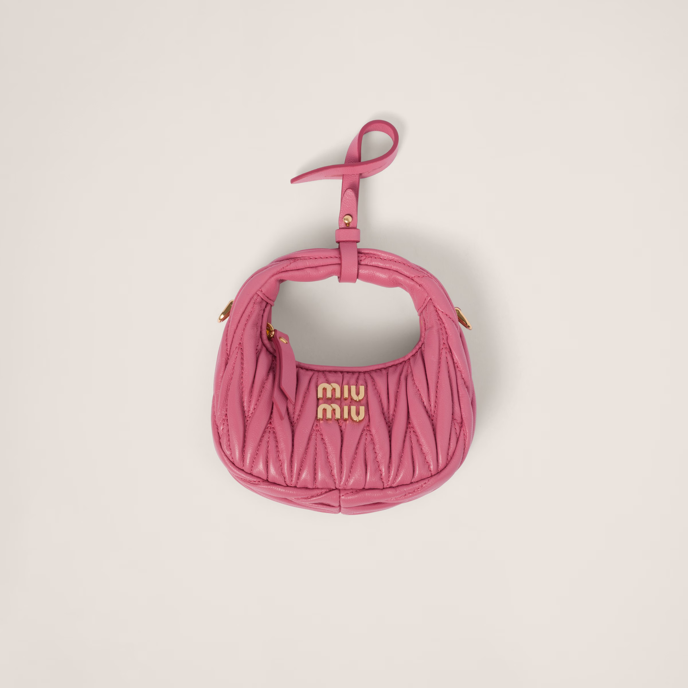 Wander Matelassé Nappa Leather Micro Hobo Bag