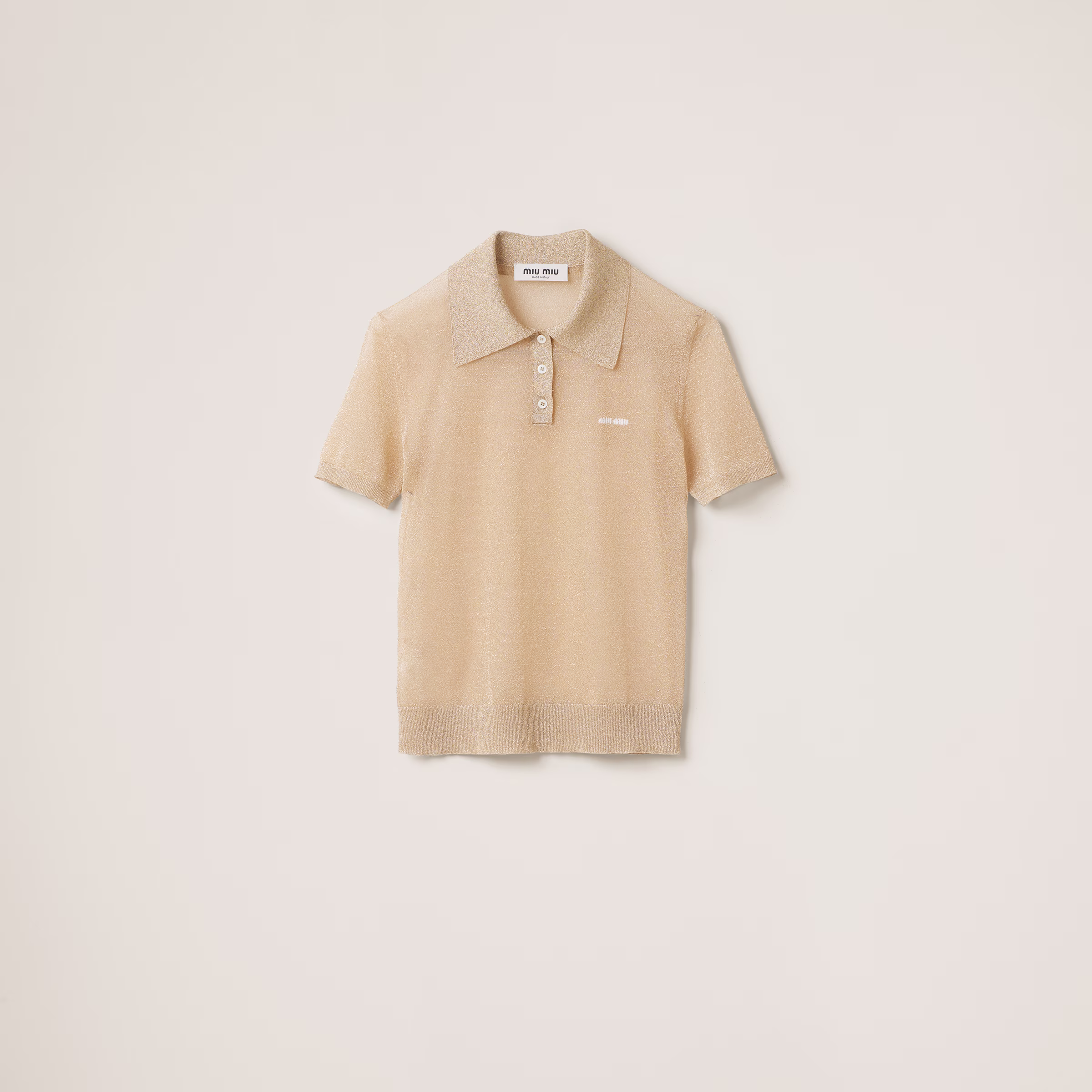 Lamé Knit Polo Shirt