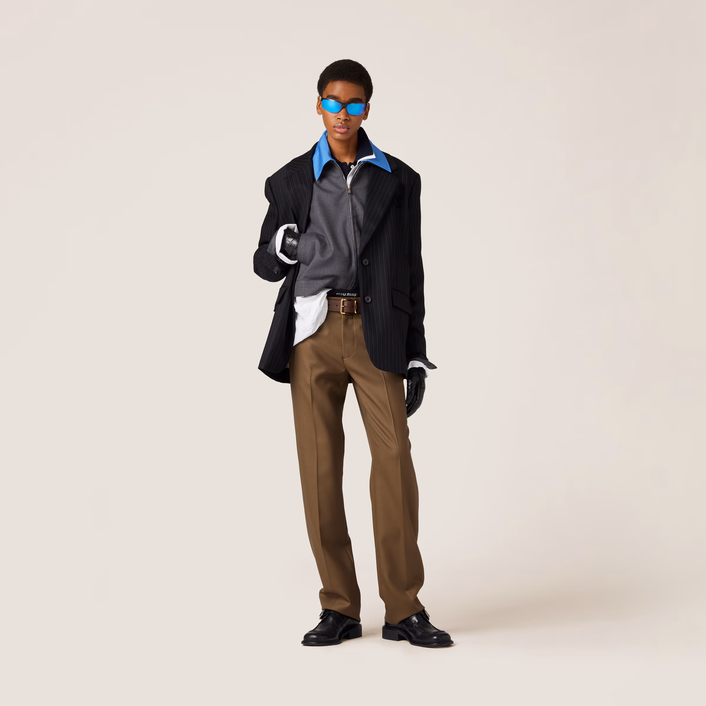 Single-Breasted Pinstripe Jacket