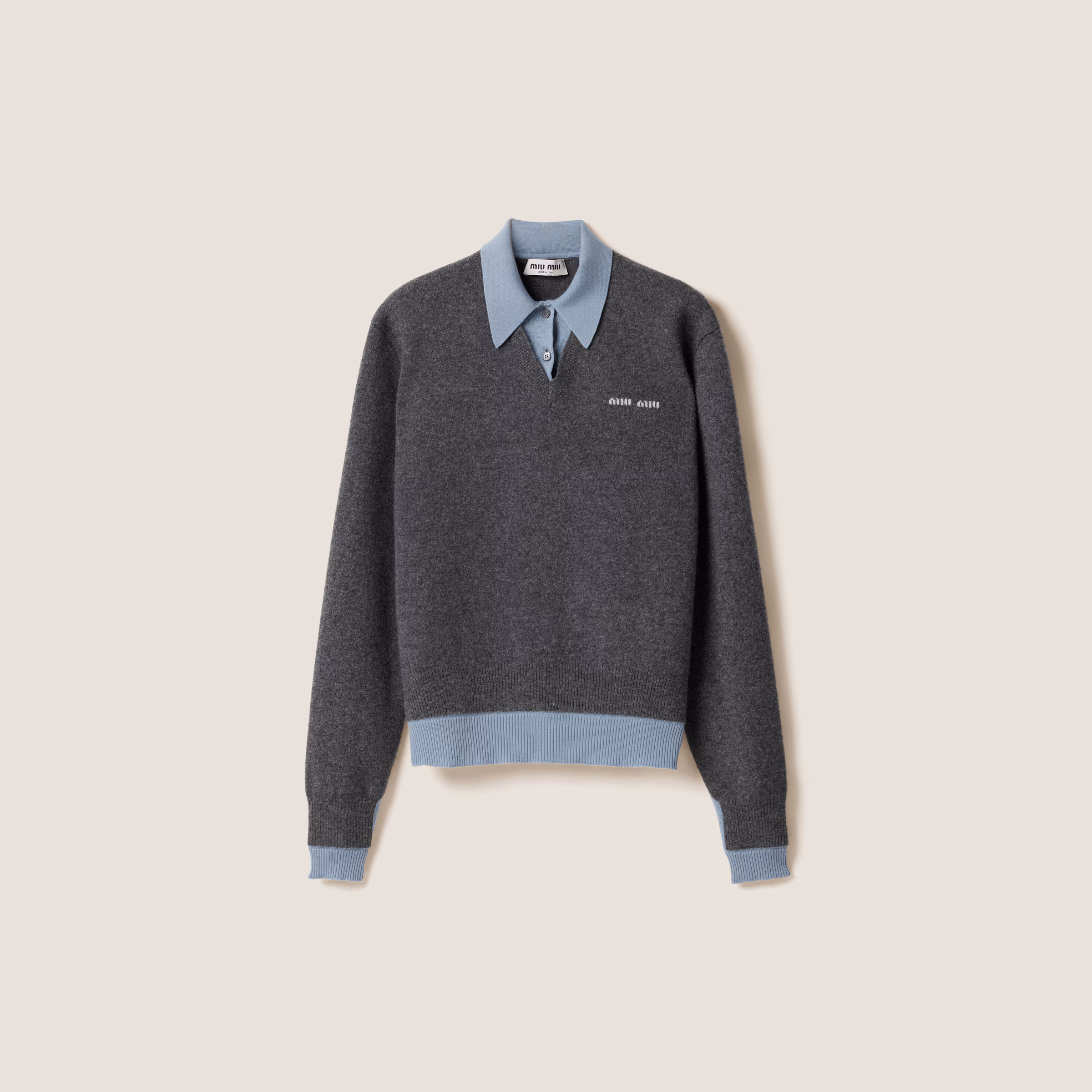 Cashmere And Wool Polo Sweater
