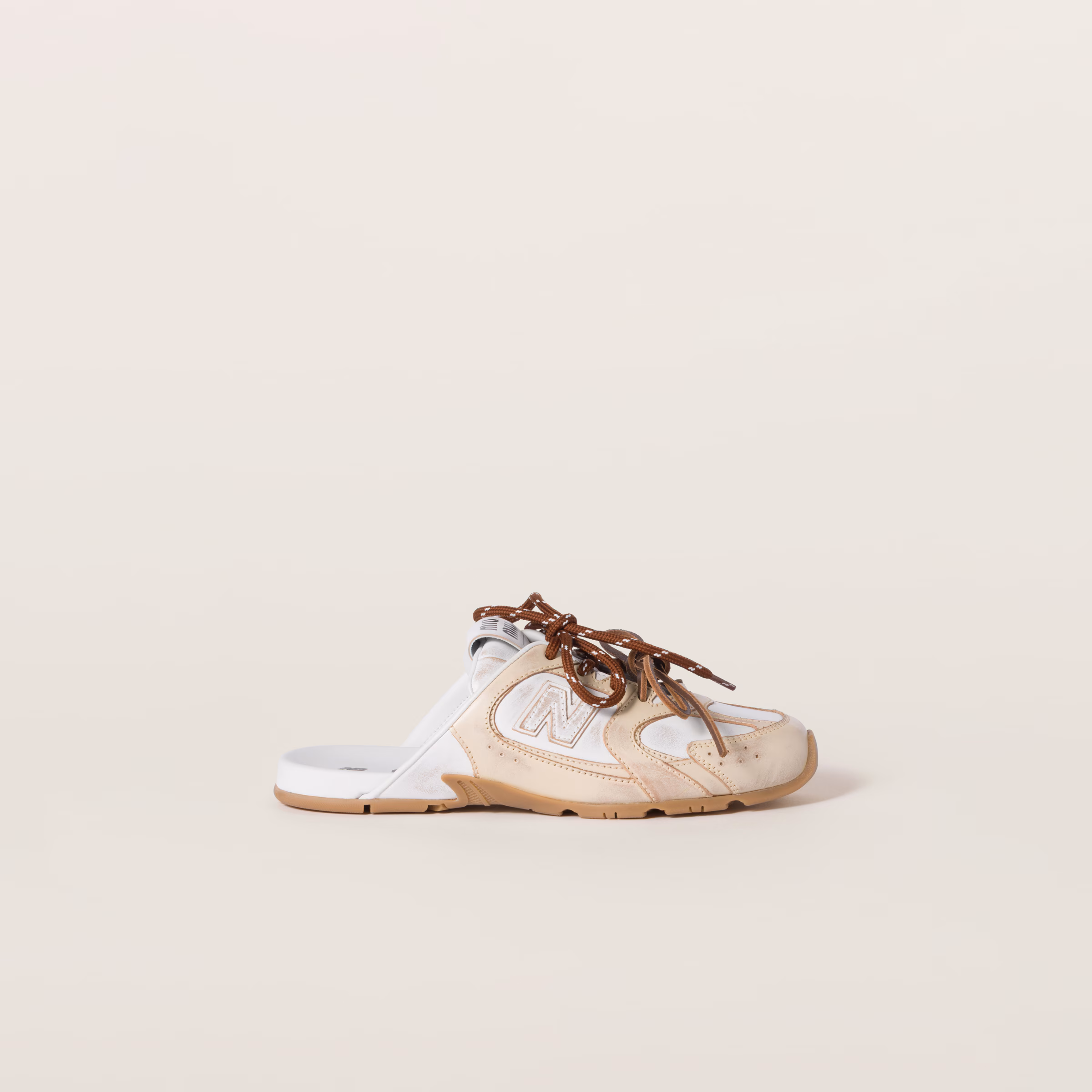 New Balance X Miu Miu 530 Sl Deco Calf Leather Mules