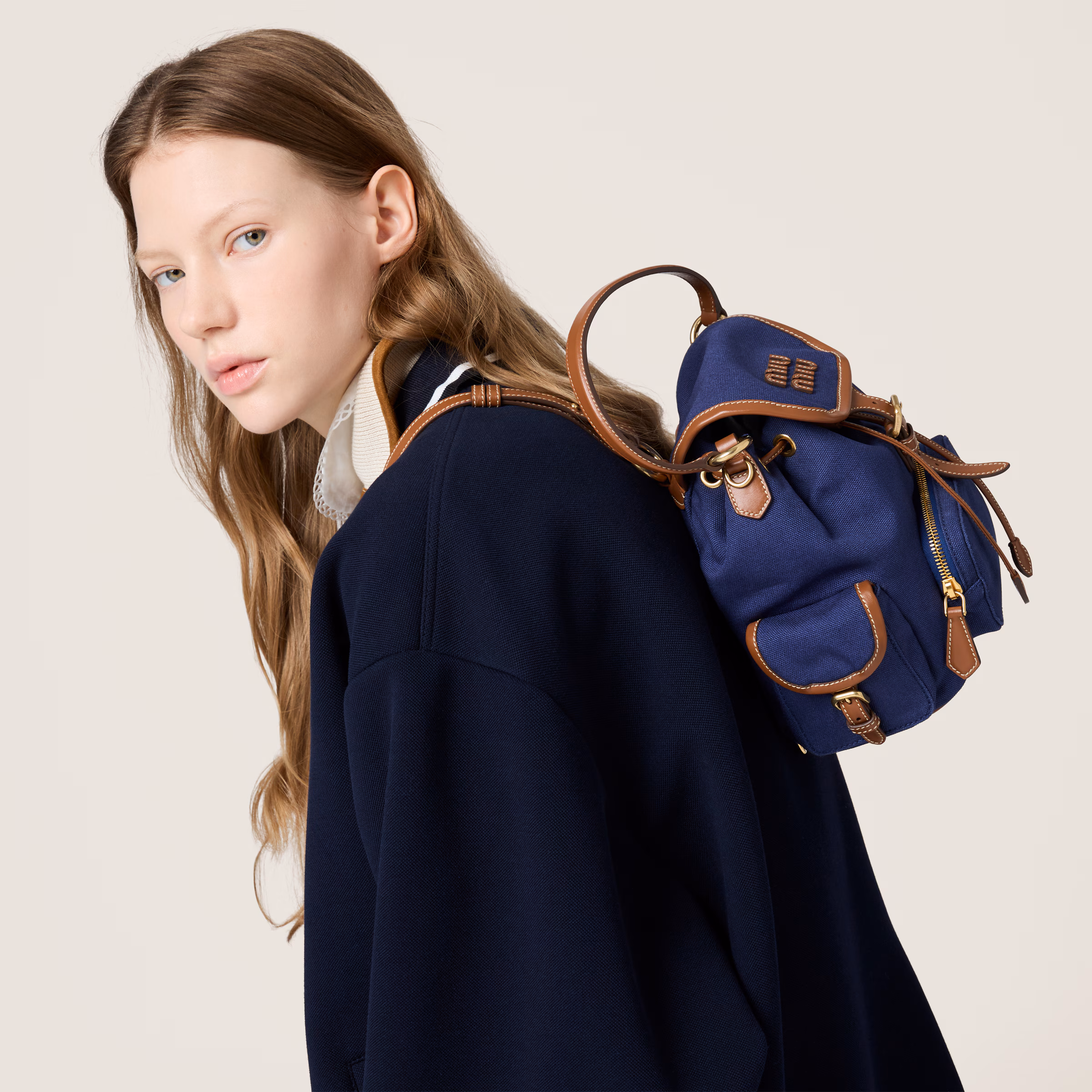 Canvas And Leather Backpack