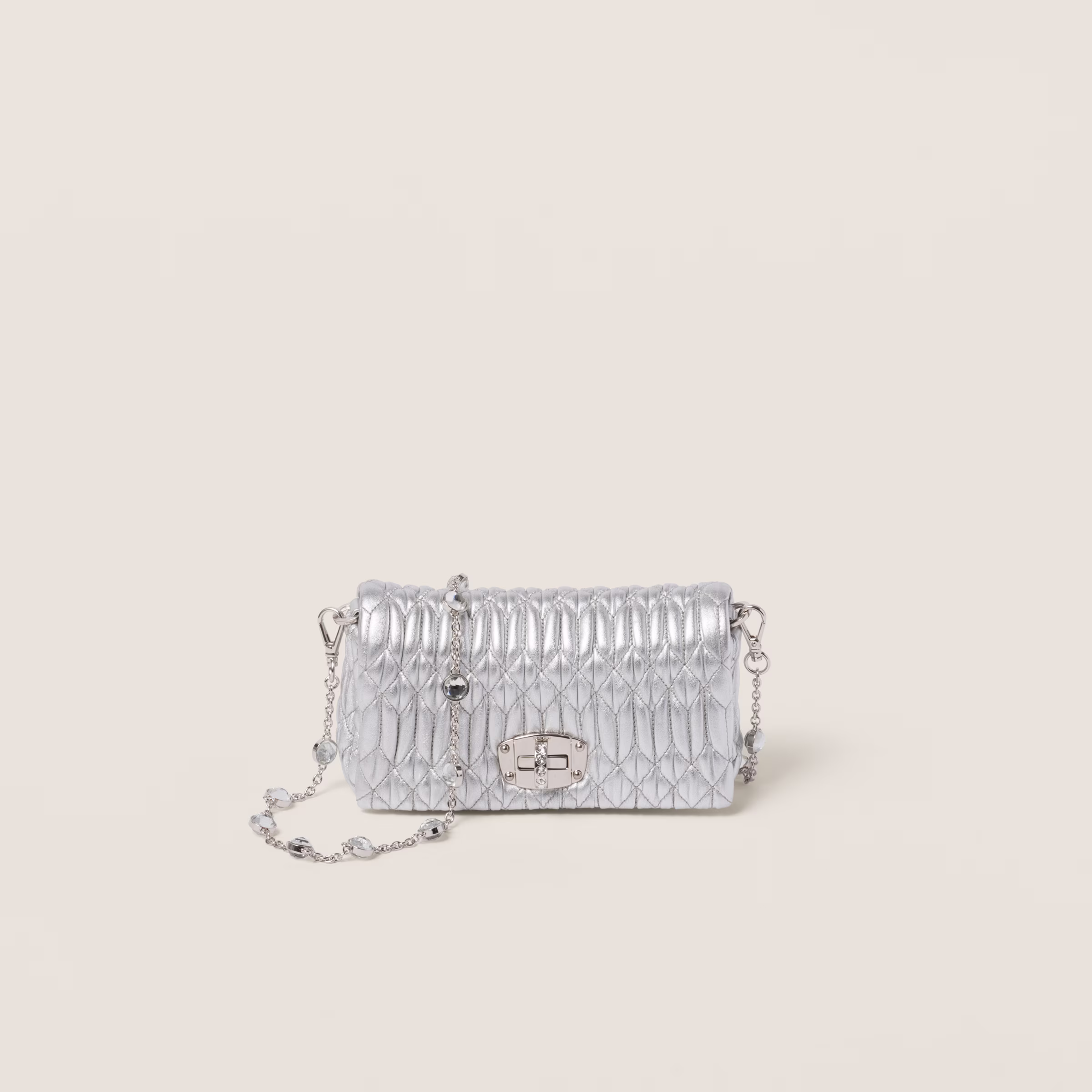 Miu Crystal Nappa Leather And Crystal Mini-Bag