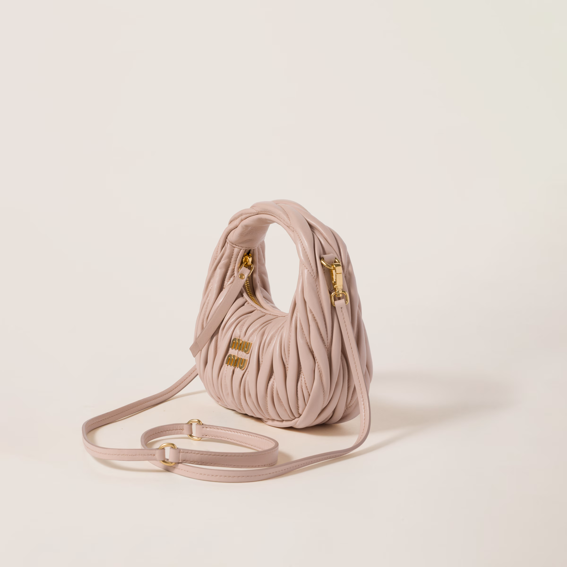 Wander Matelassé Nappa Leather Hobo Mini-Bag