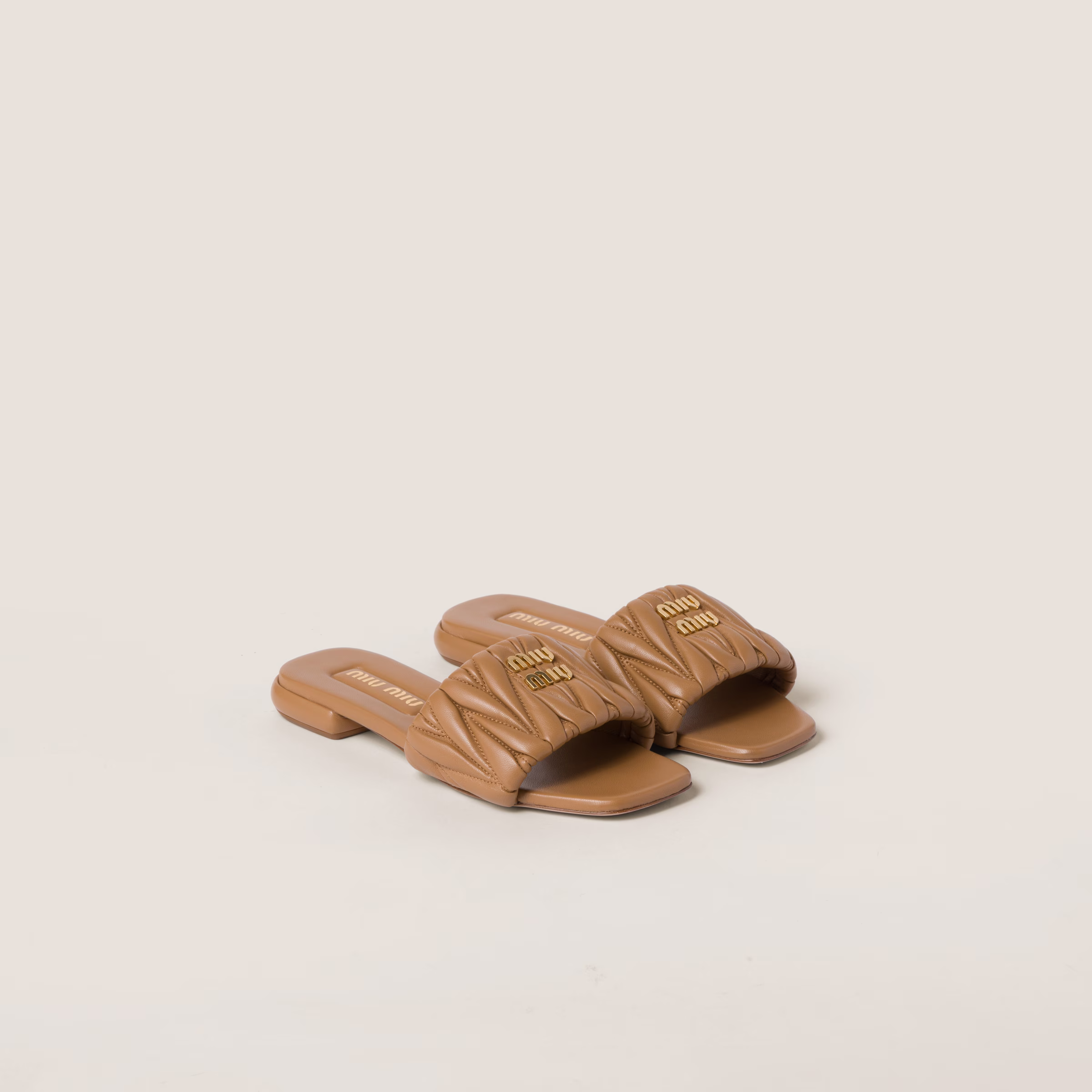 Matelassé Nappa Leather Slides