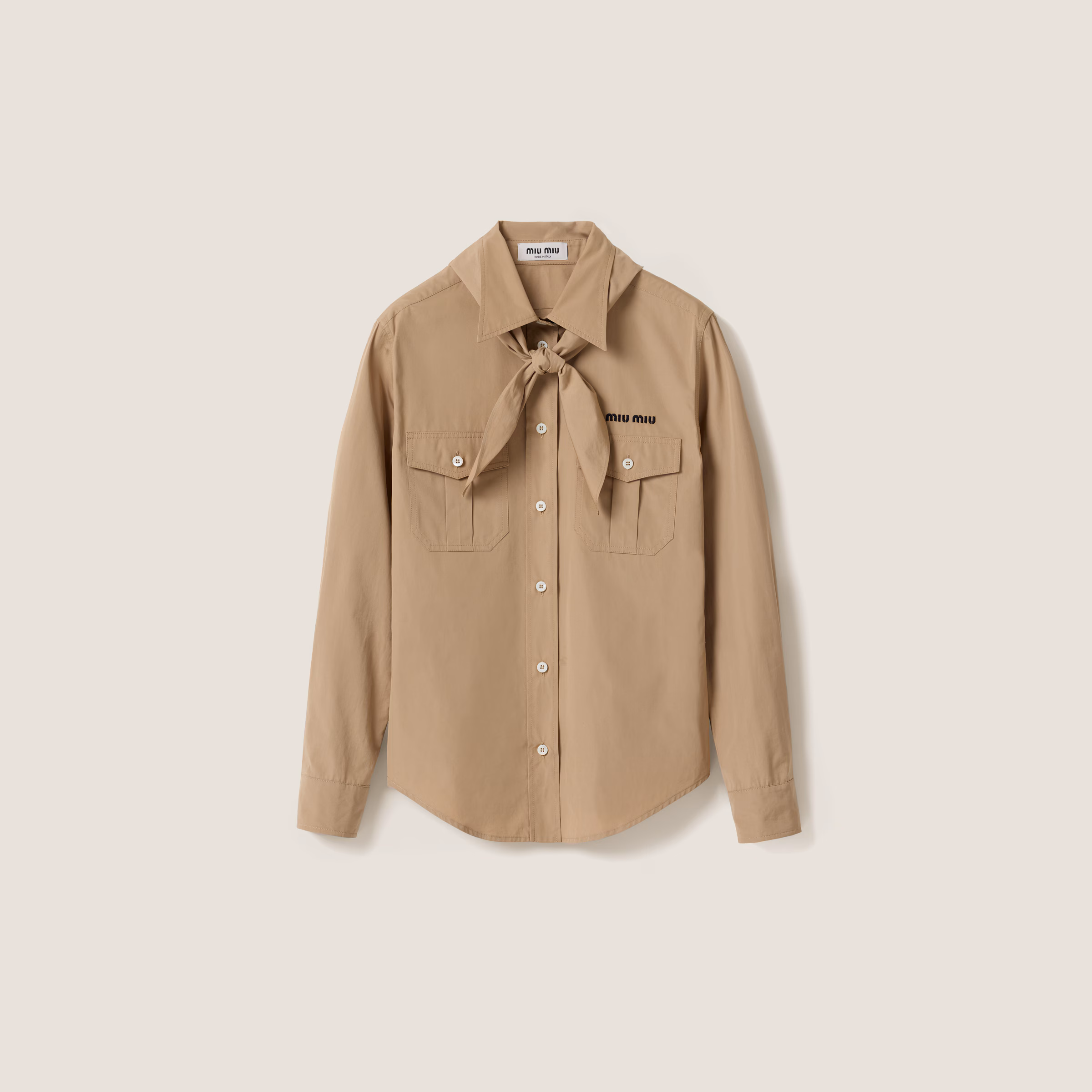 Poplin Shirt With Neckerchief