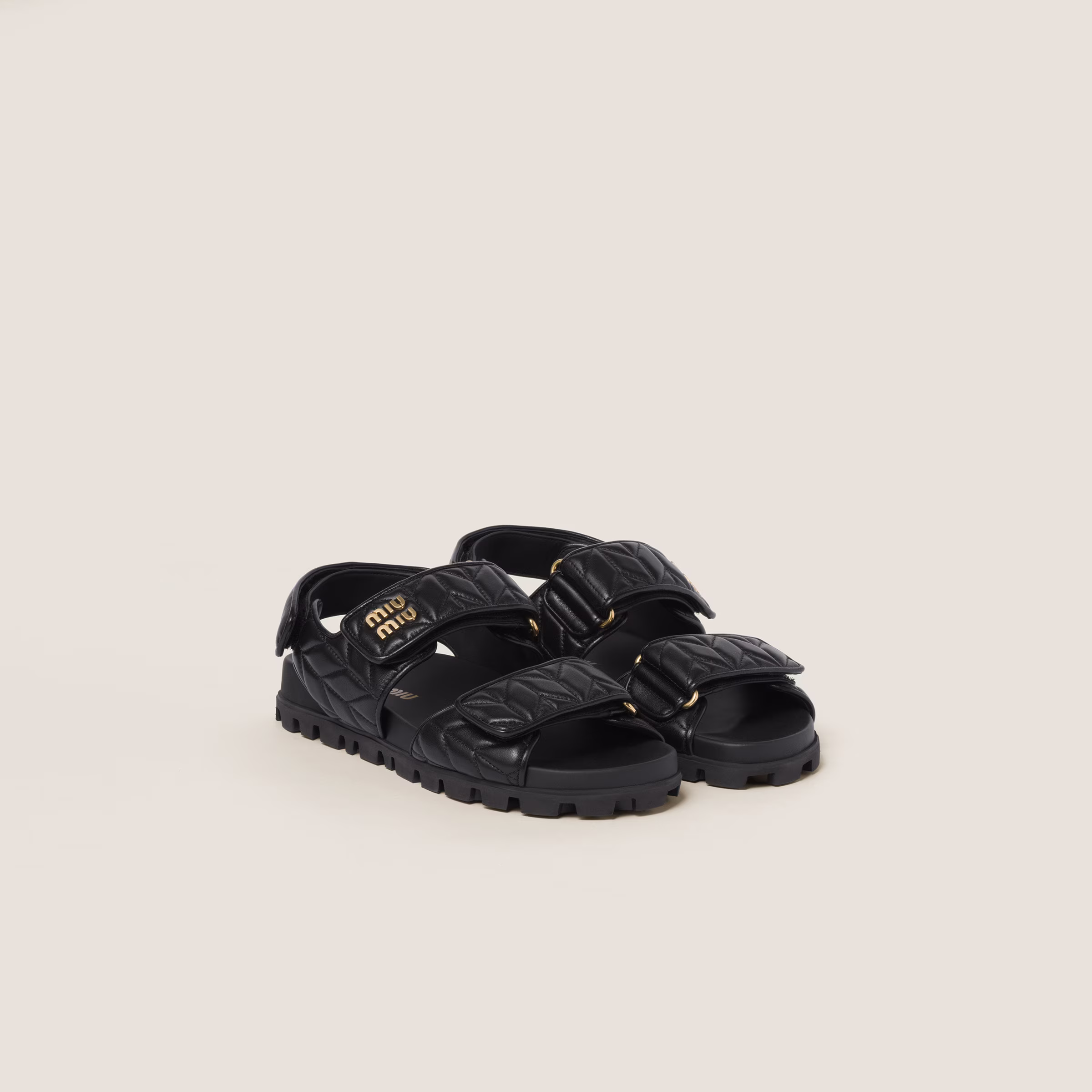 Sporty Matelassé Nappa Leather Sandals