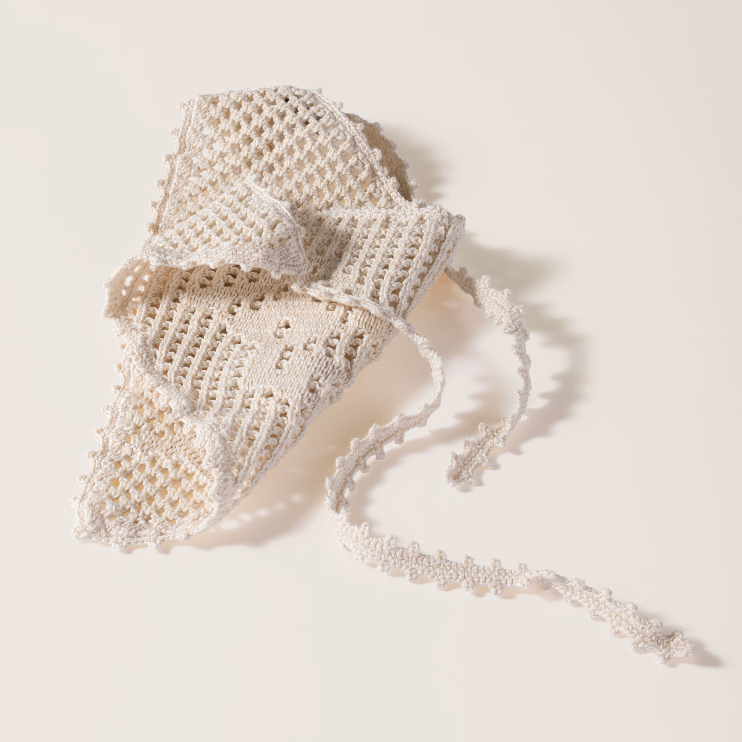 Crochet Cotton Triangle Scarf