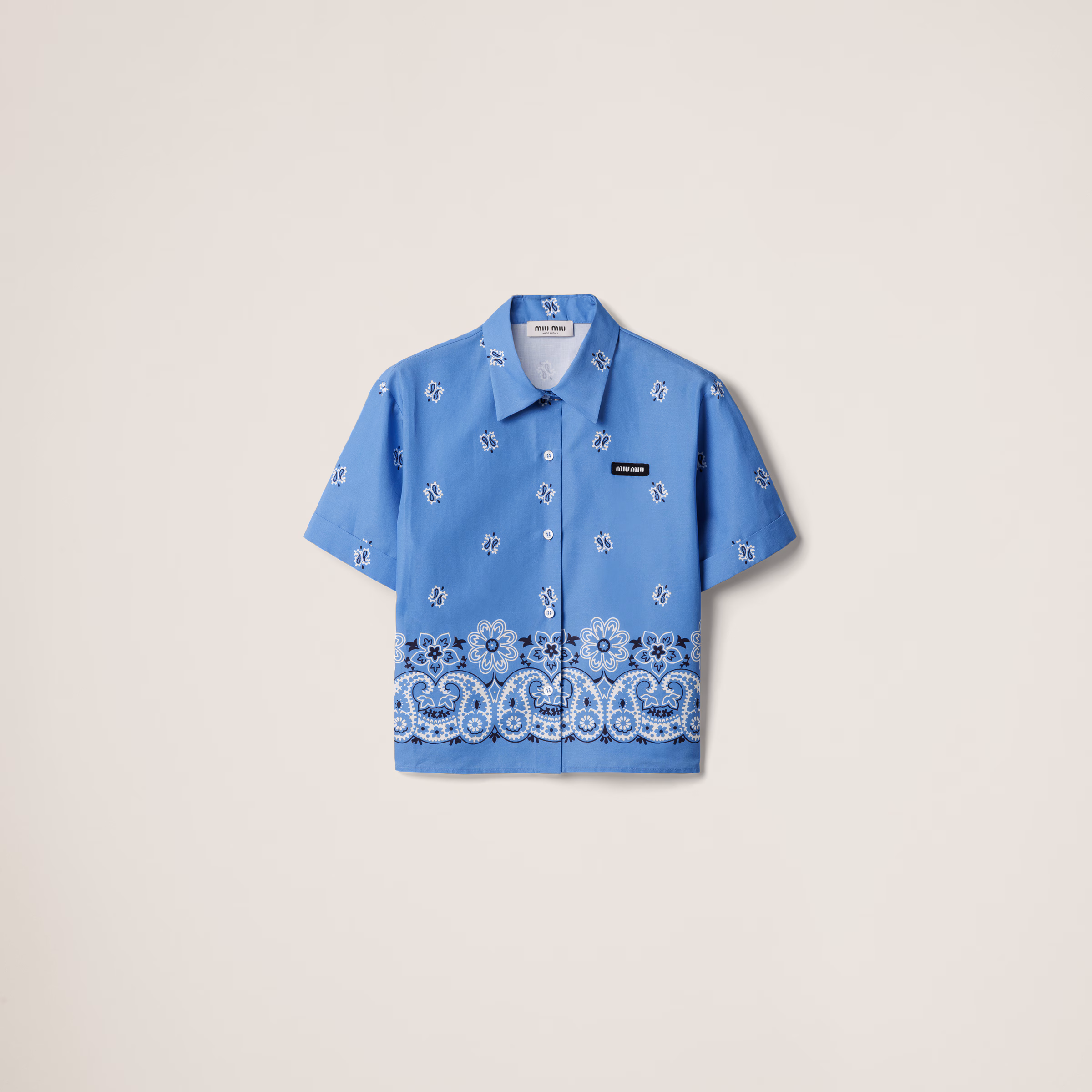 Printed Slubbed Poplin Shirt