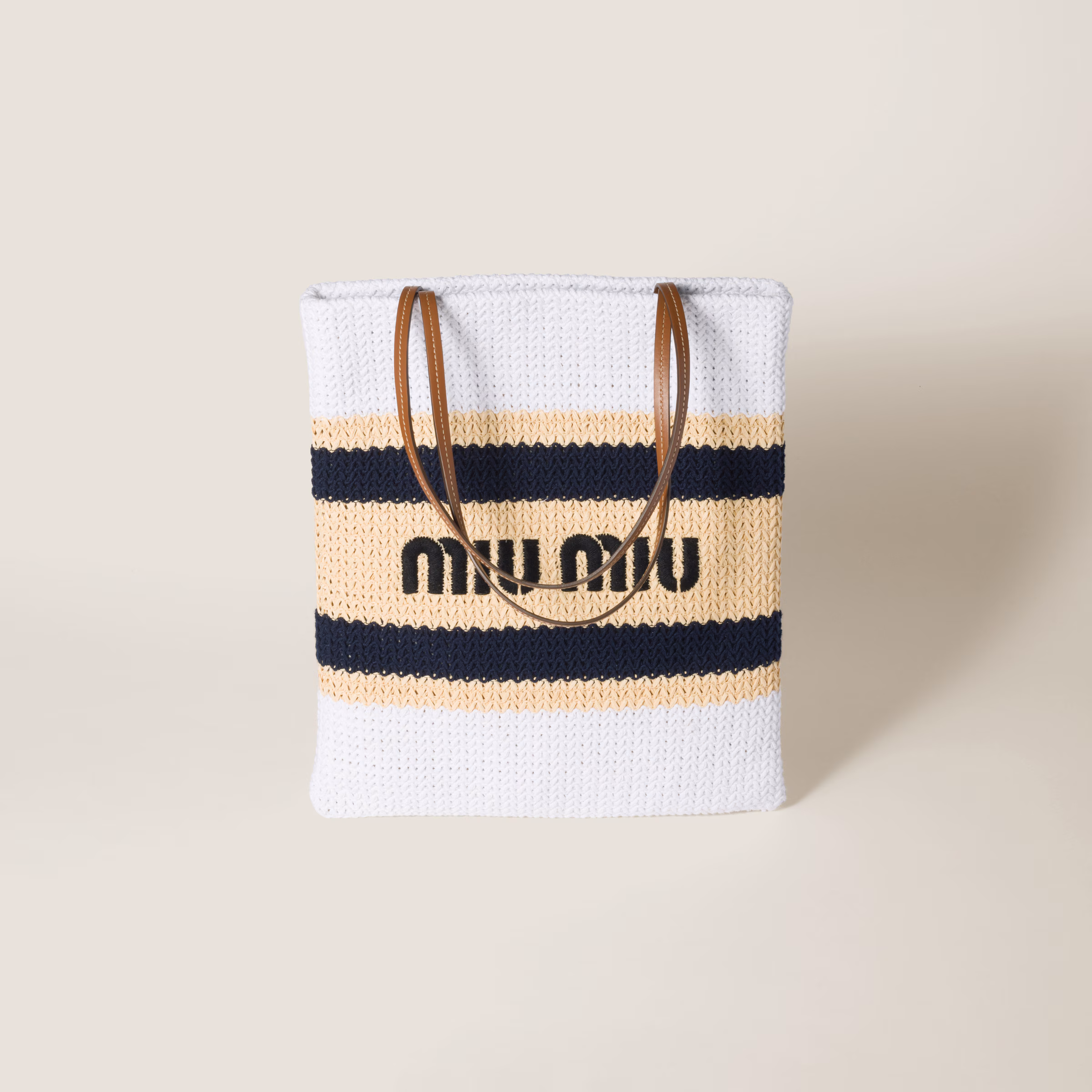 Raffia-Effect Woven Tote Bag
