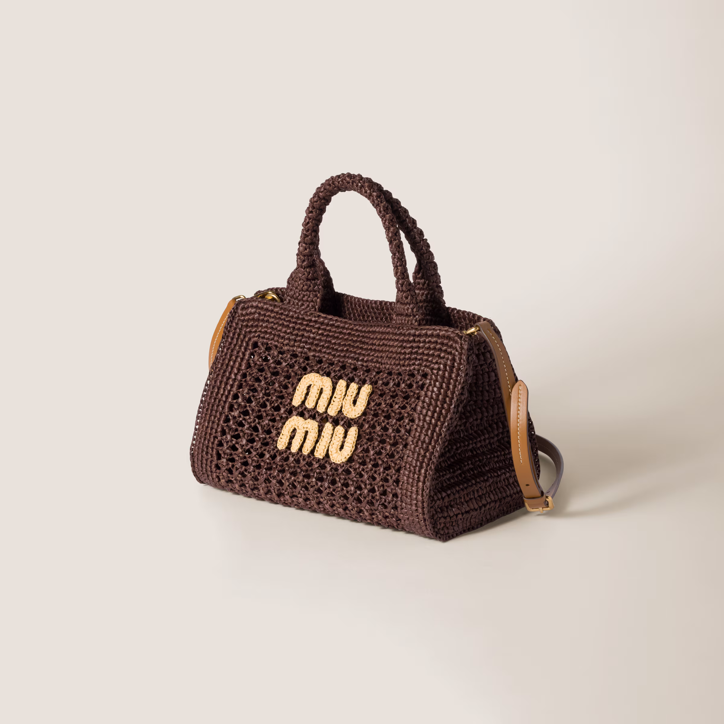 Raffia-Effect Woven Handbag