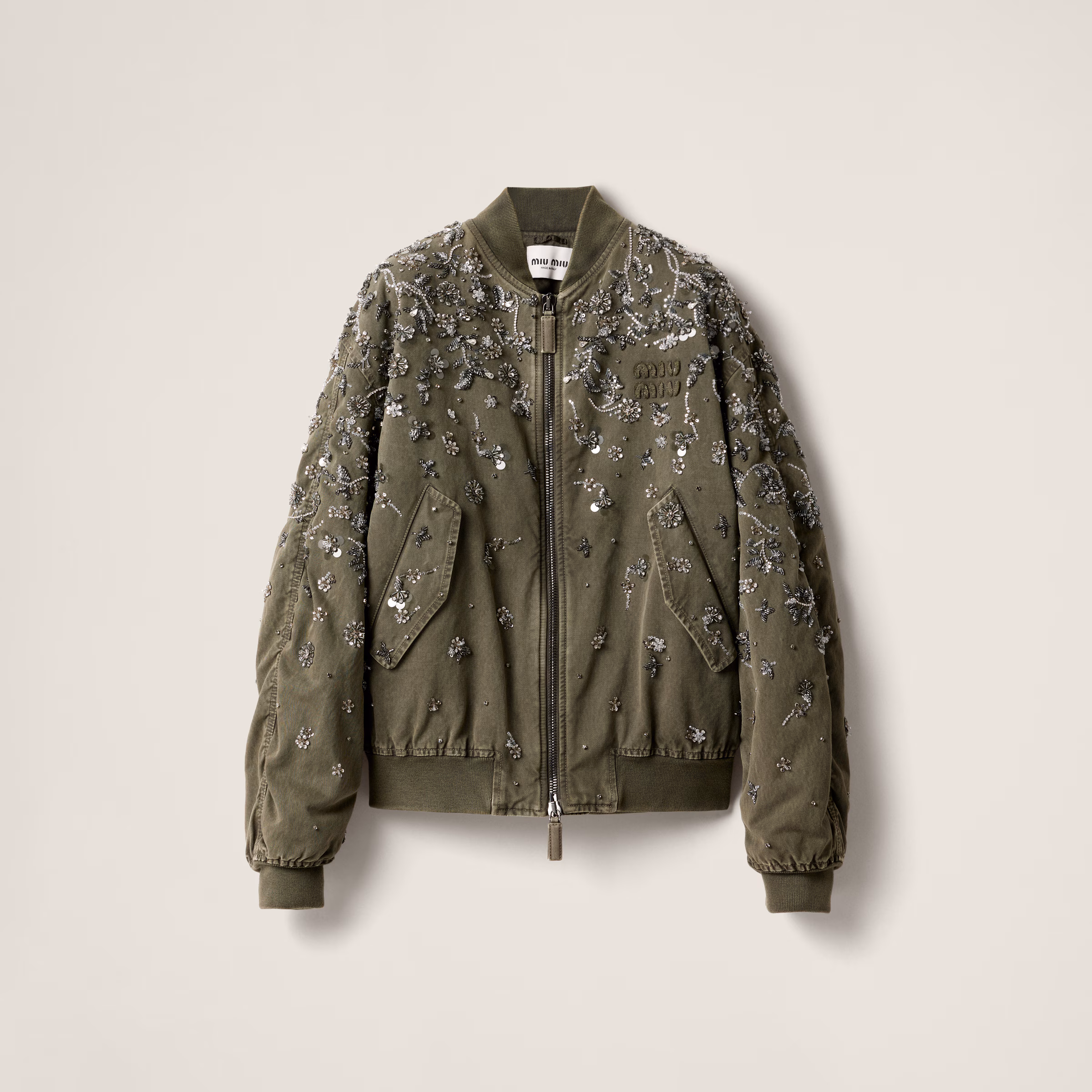 Garment-Dyed Gabardine Bomber Jacket