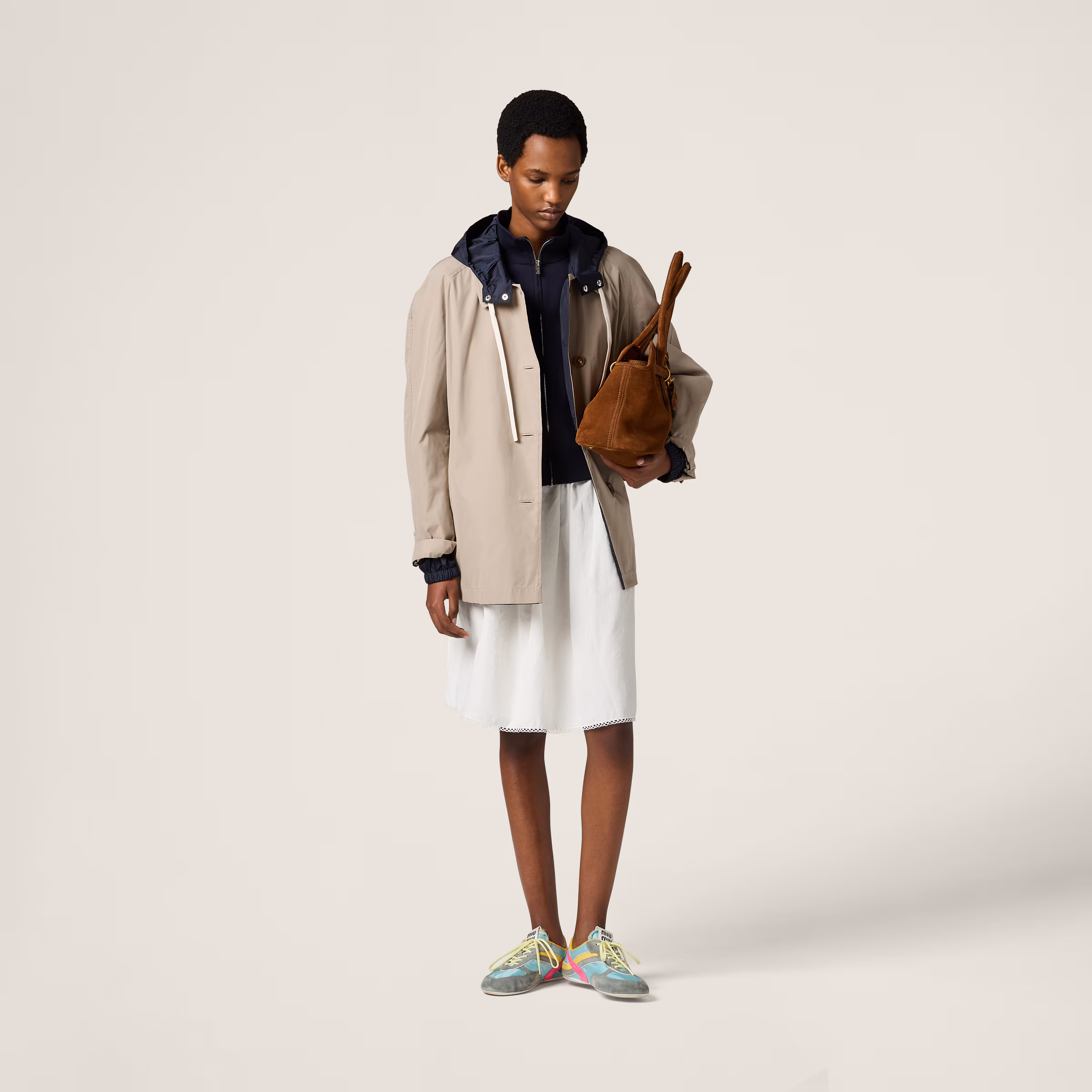 Panama Cotton And Technical Pongé Blouson Jacket