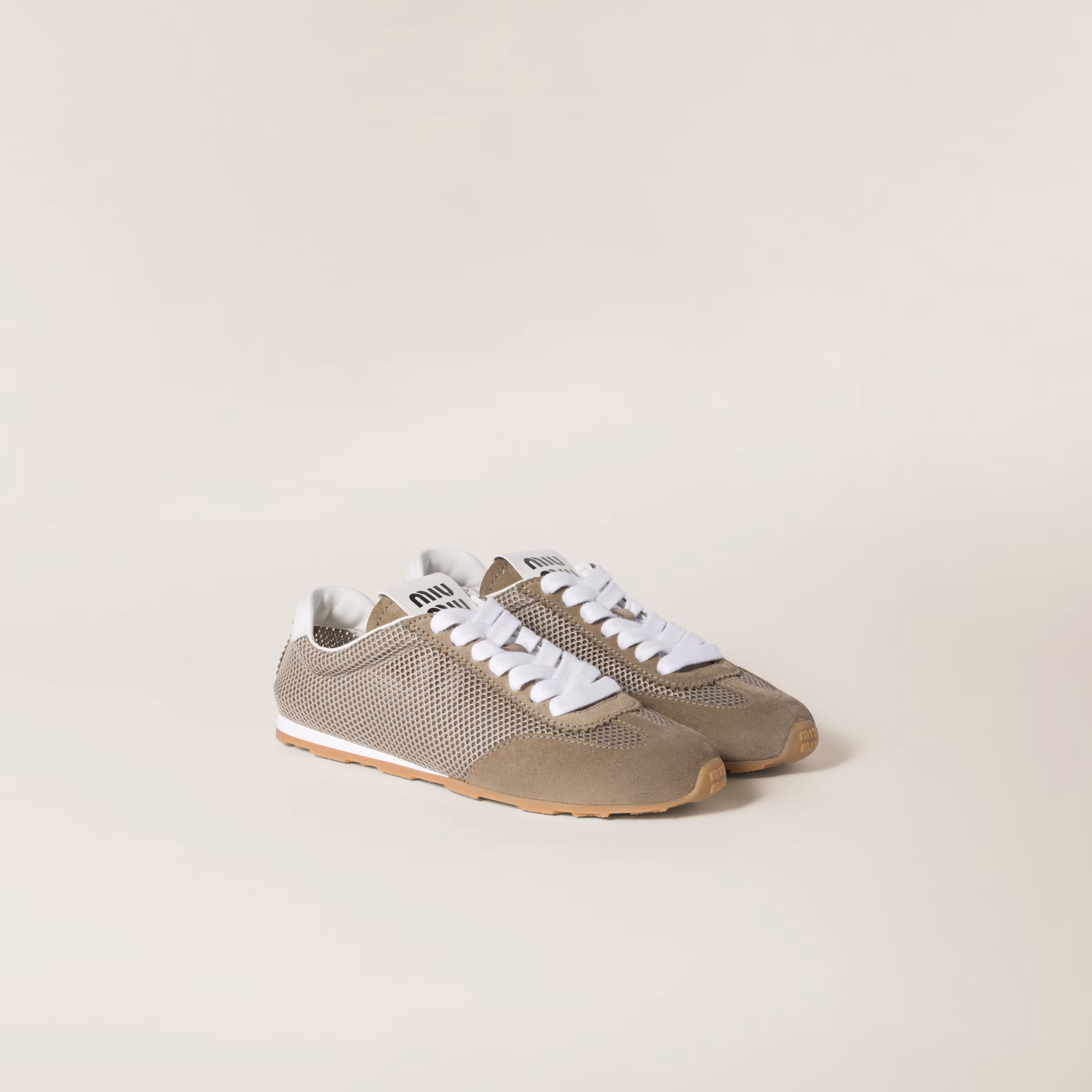 Plume Mesh And Suede Sneakers