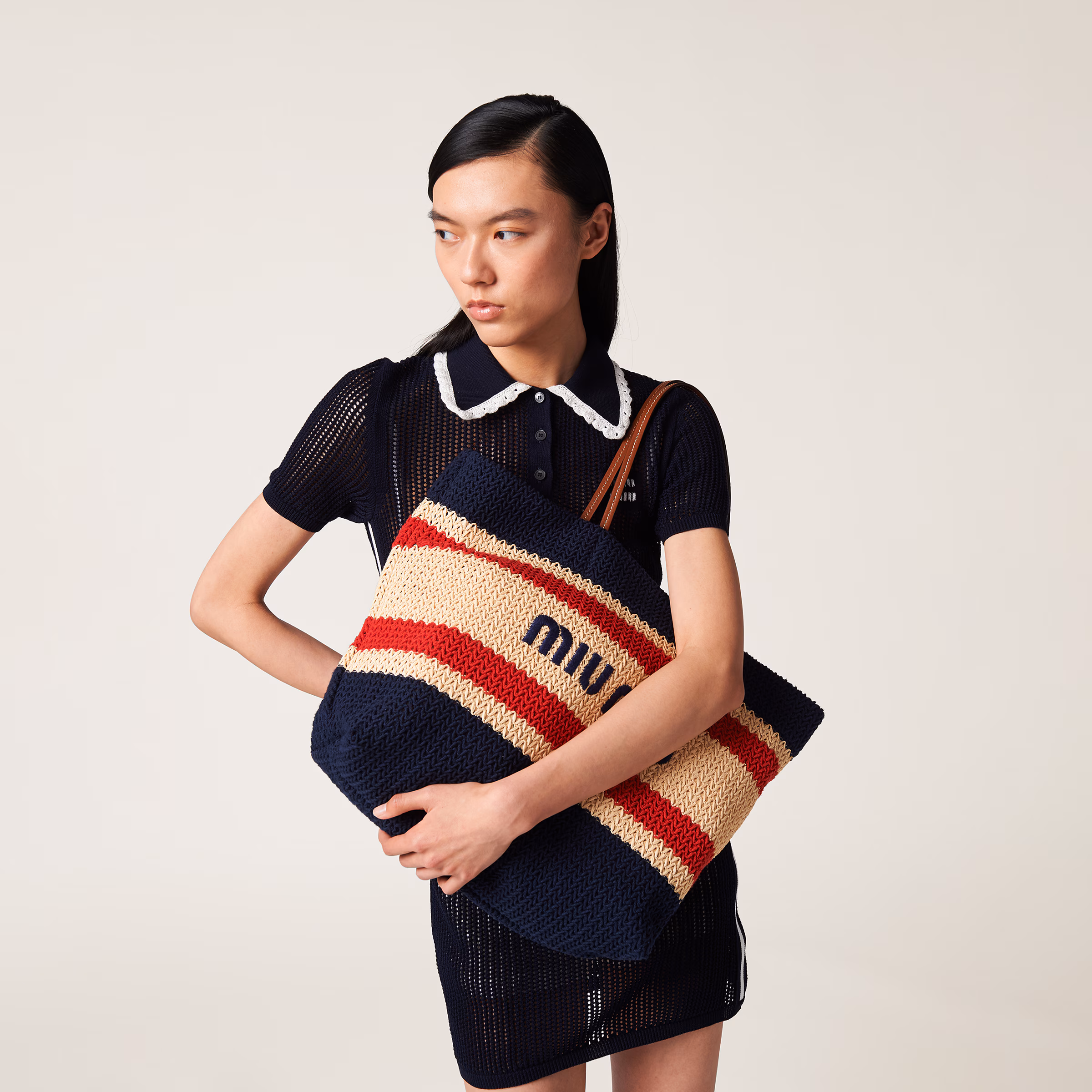Raffia-Effect Woven Tote Bag