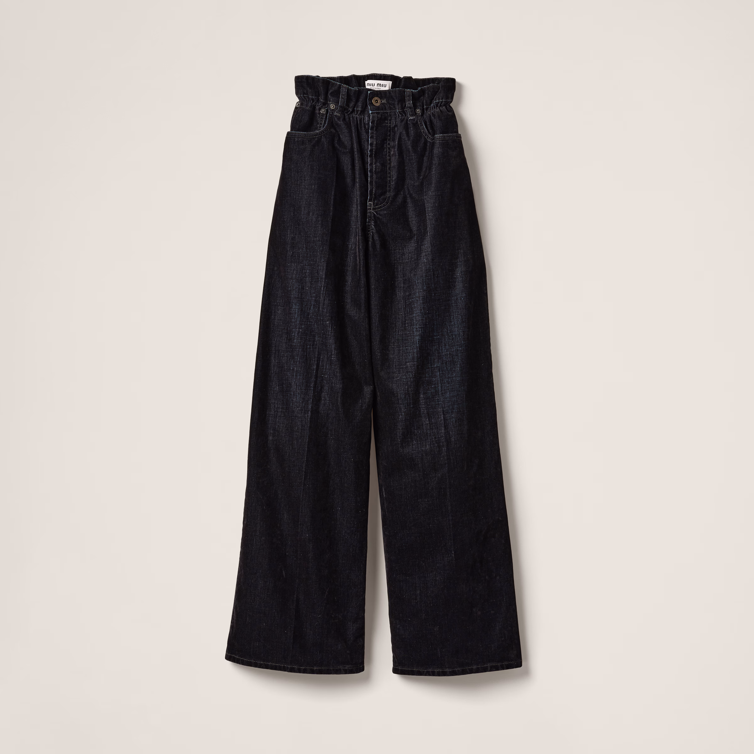 Washed Flocked Chambray Pants