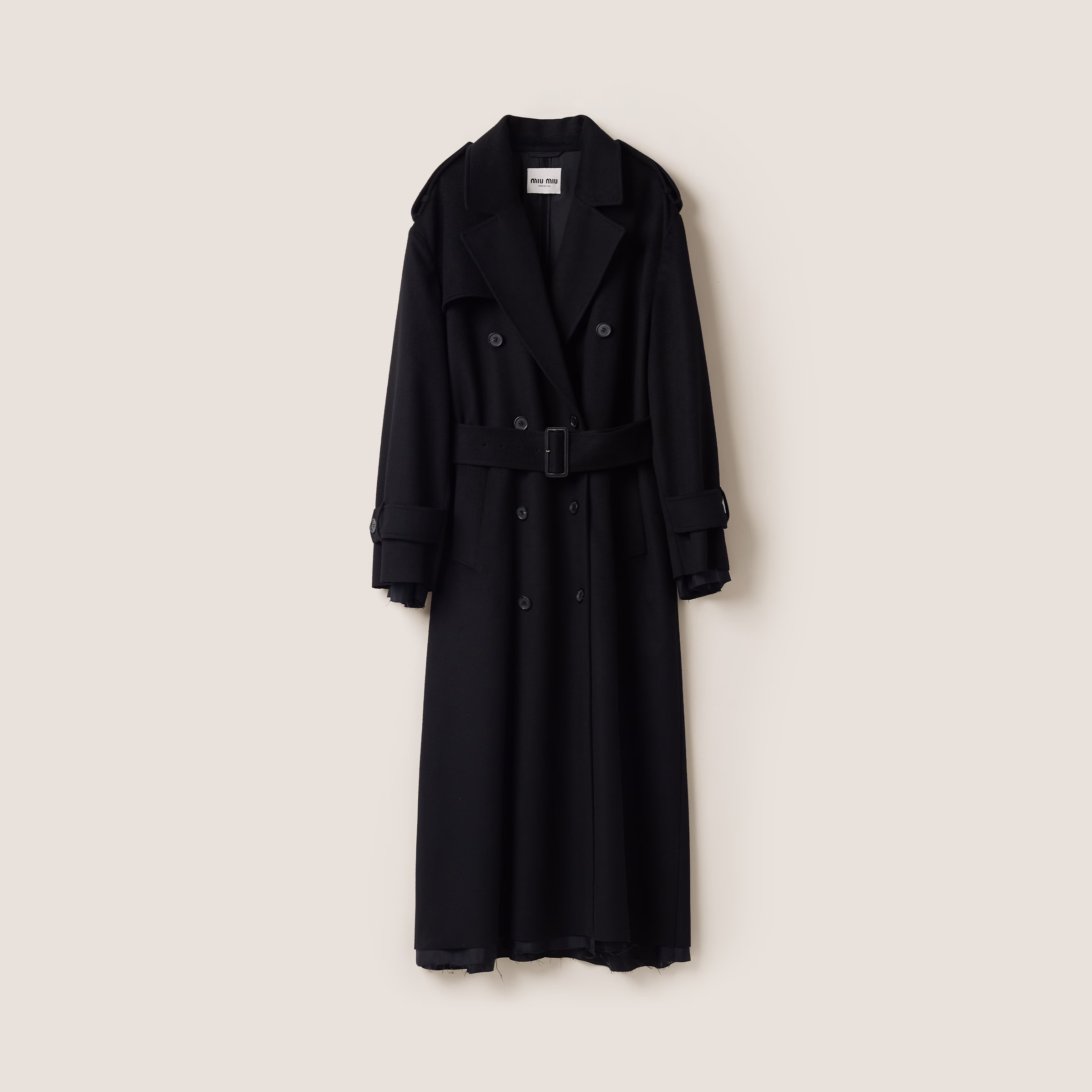 Double-Breasted Velour Coat