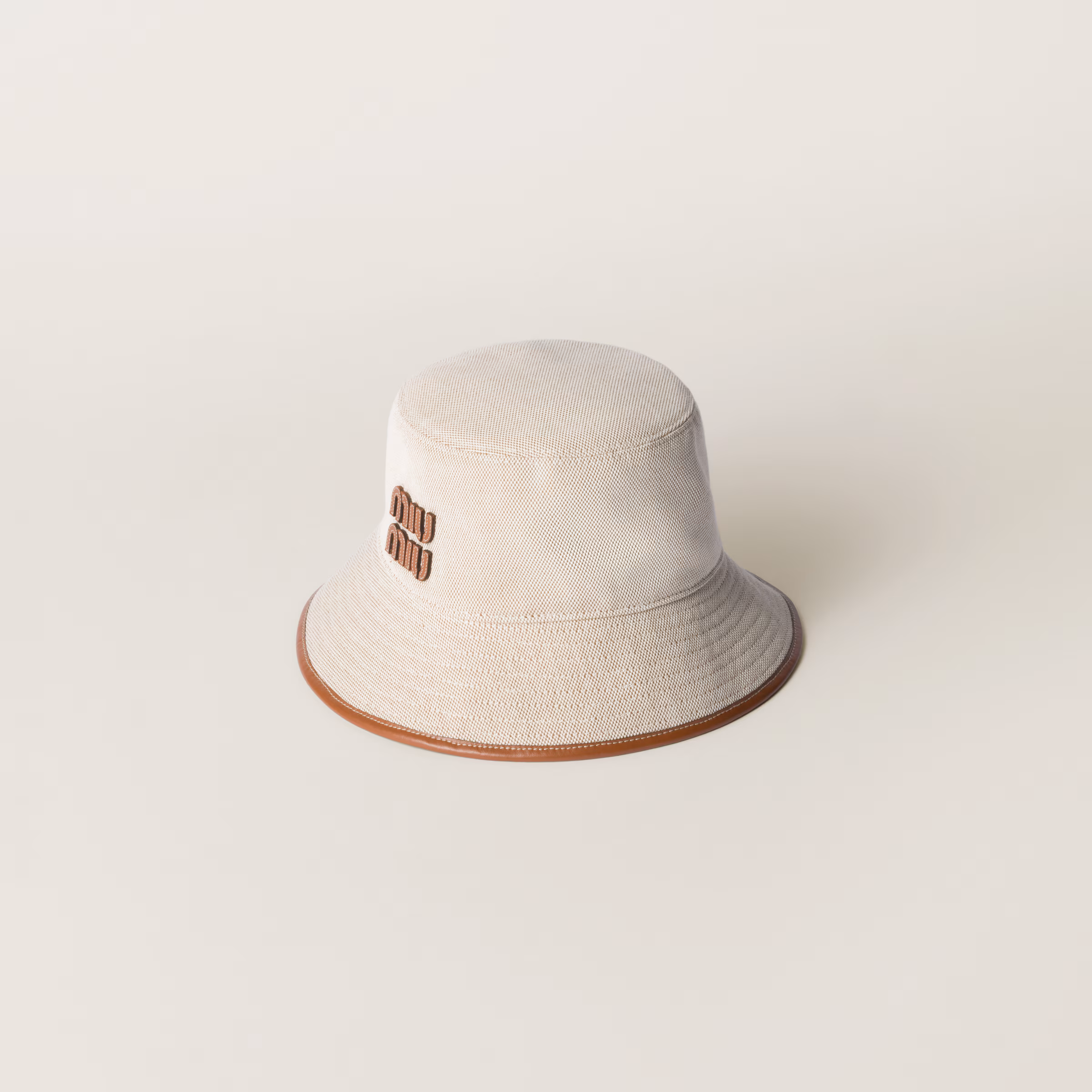 Canvas And Leather Bucket Hat