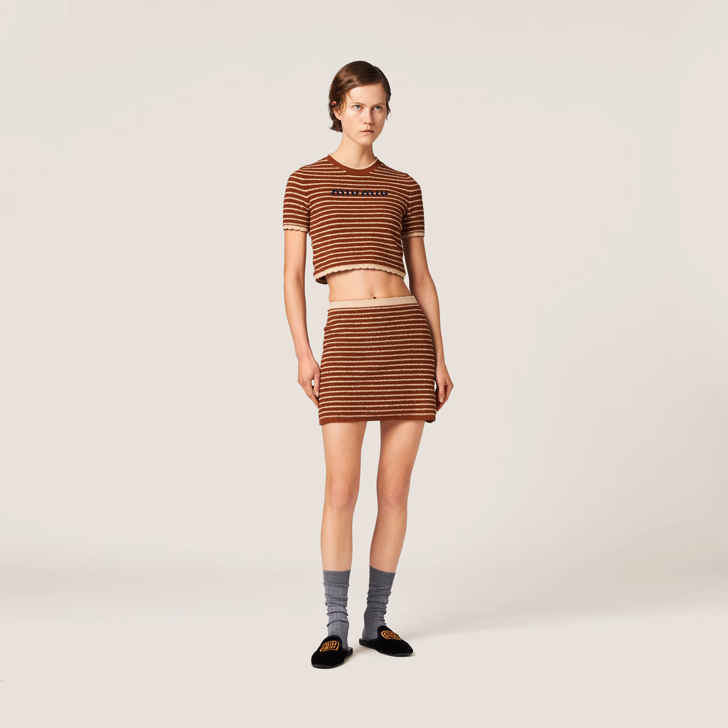 Cotton Bouclé Mini-Skirt