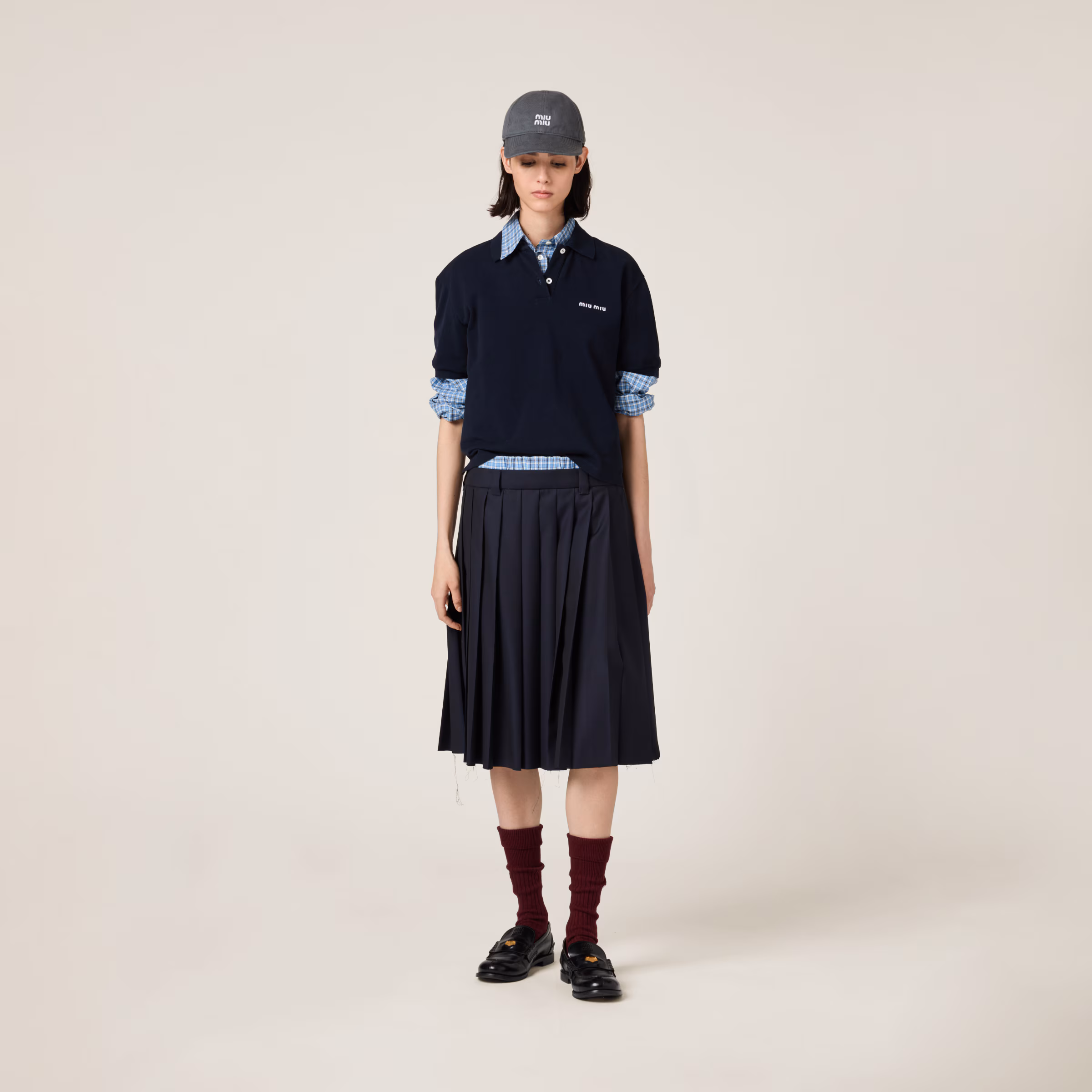 Pleated Batavia Midi-Skirt