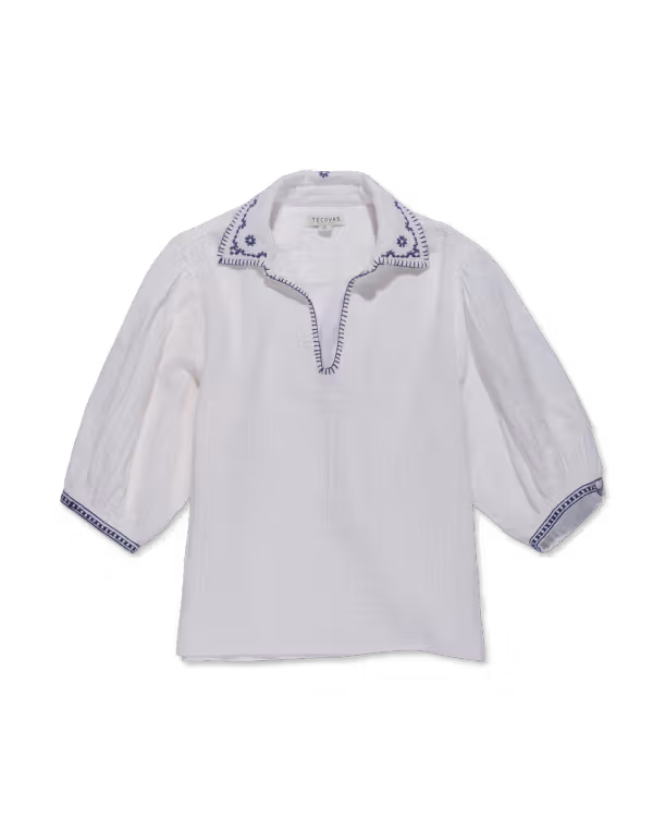 Women's Embroidered Double Gauze Top