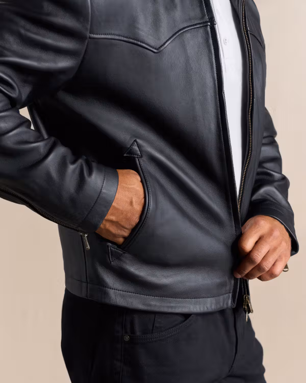Men's Western Leather Moto Jacket