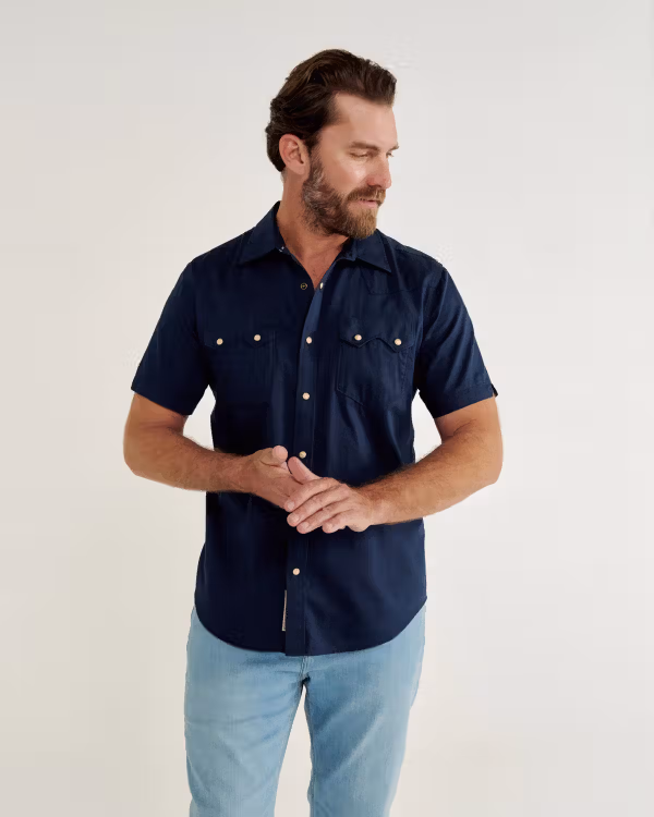 Men's Sawtooth Short Sleeve Pearl Snap