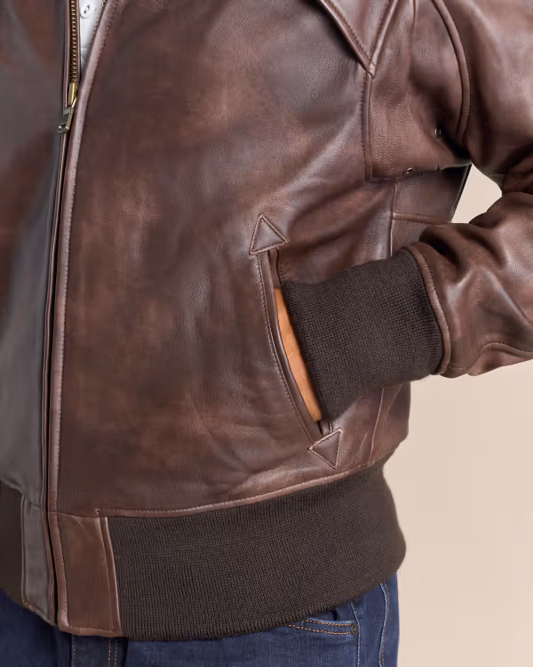 Men's Western Leather Bomber Jacket