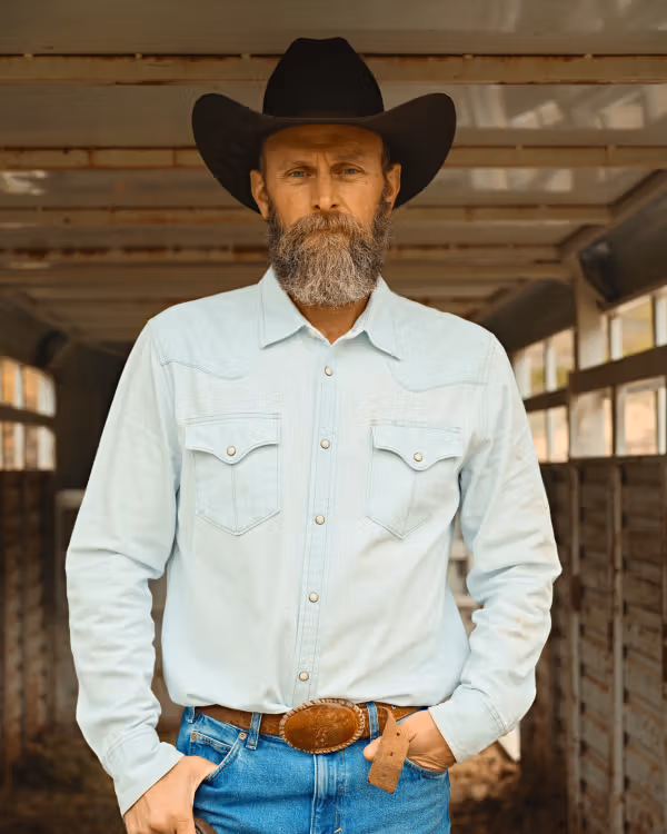 Men's Denim Pearl Snap