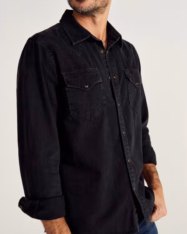 Men's Denim Pearl Snap