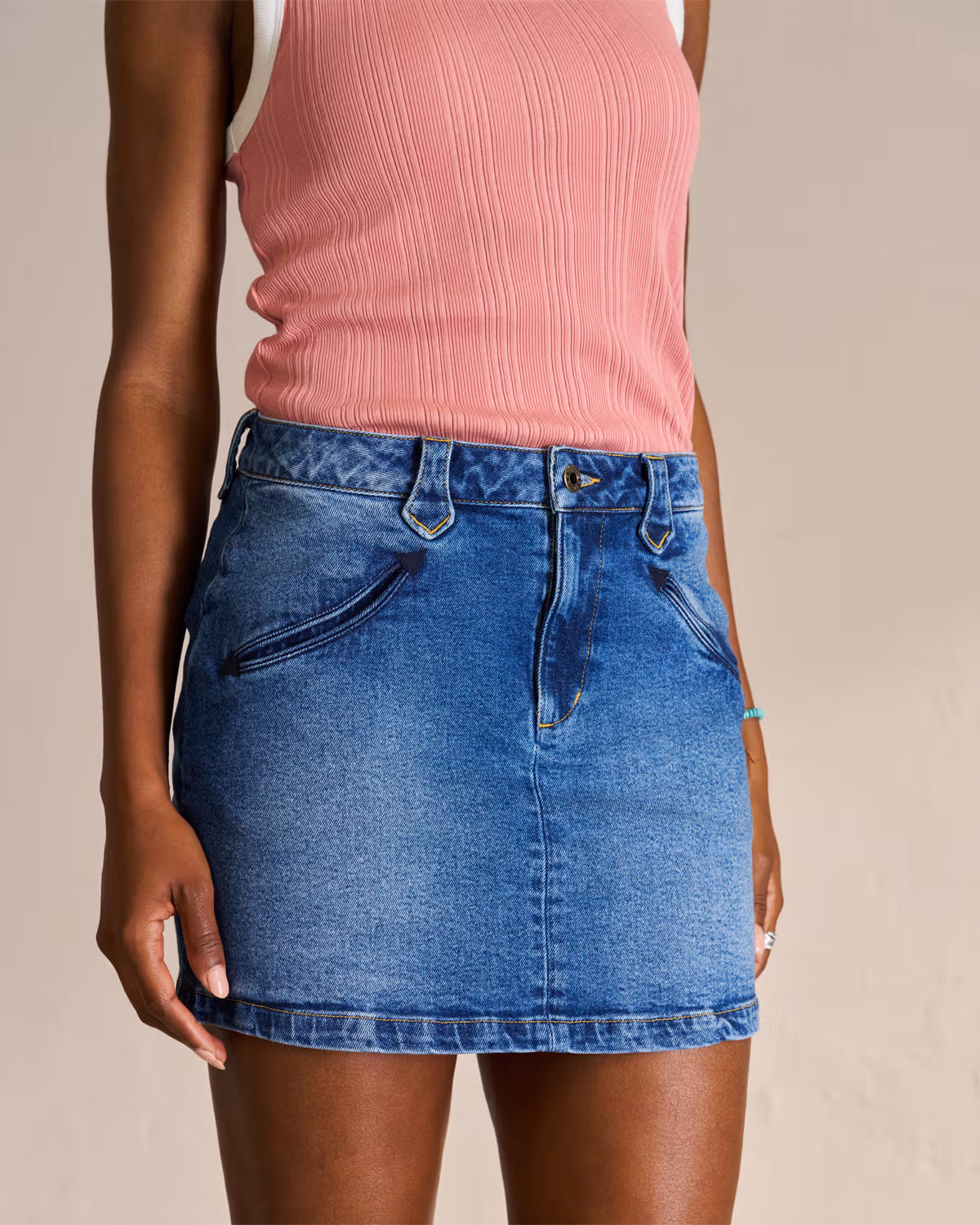 Women's Smile Pocket Denim Skirt