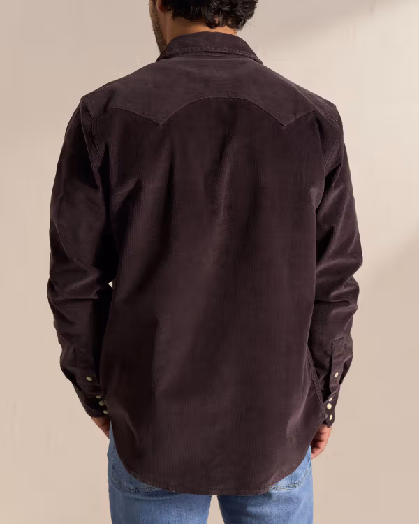 Men's Corduroy Sawtooth Pearl Snap