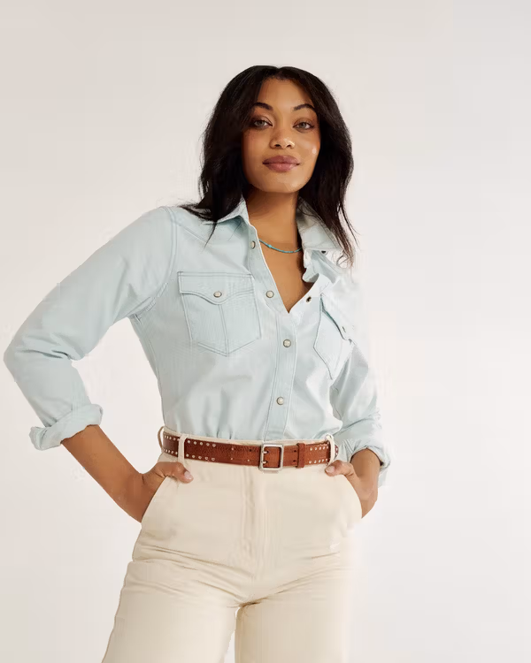 Women's Denim Pearl Snap