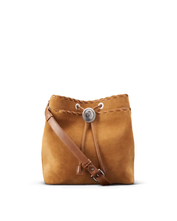 Suede Bolo Bucket Bag