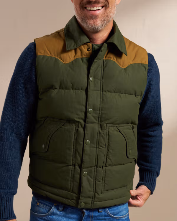 Men's Western Canvas Puffer Vest