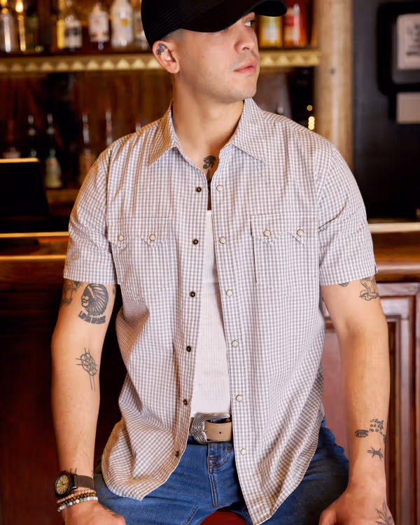 Men's Sawtooth Short Sleeve Pearl Snap
