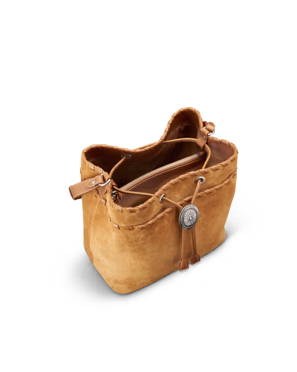 Suede Bolo Bucket Bag