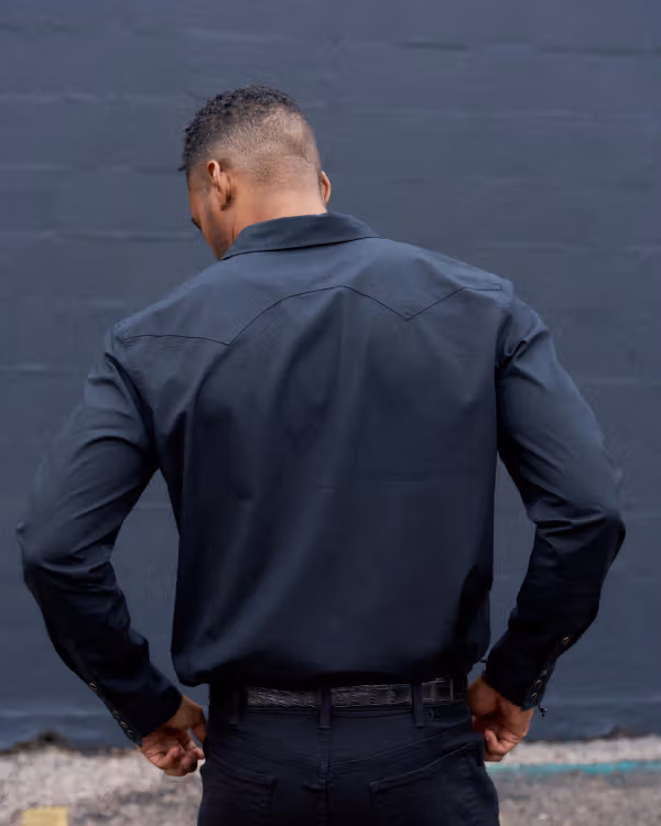 Men's Vintage Weight Sawtooth Cotton Pearl Snap