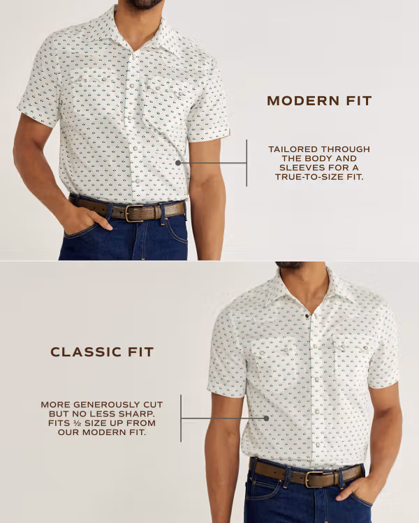 Men's Sawtooth Short Sleeve Pearl Snap