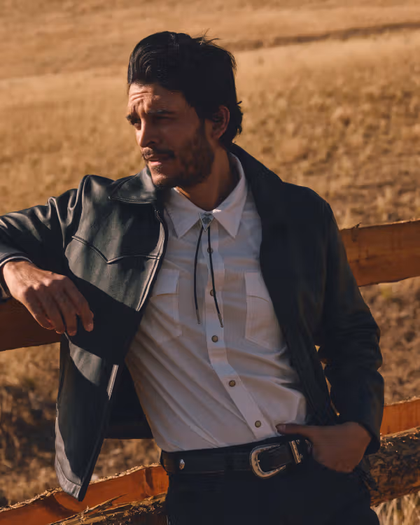 Men's Western Leather Moto Jacket