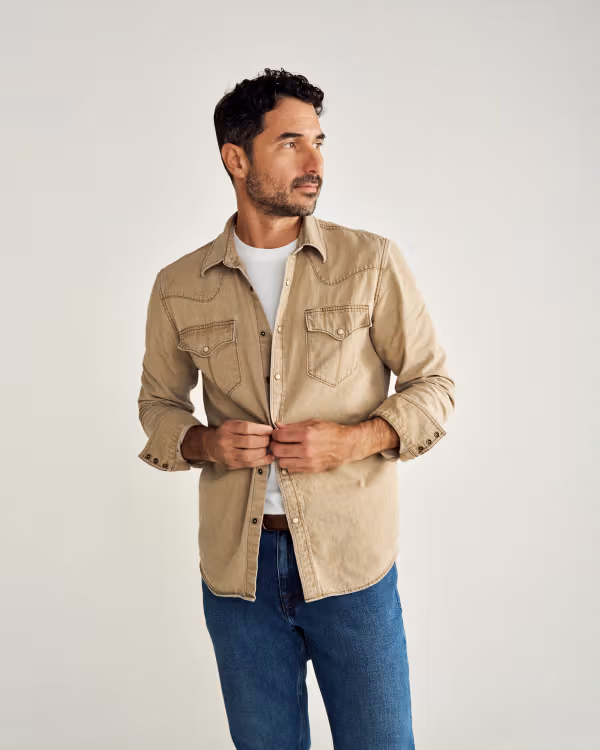 Men's Denim Pearl Snap