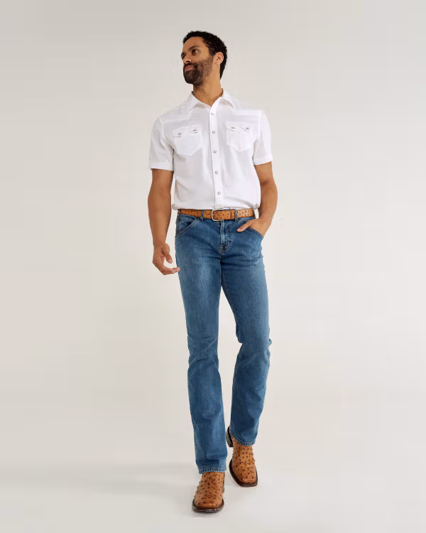 Men's Classic Fit Vintage Weight Sawtooth Short Sleeve Pearl Snap