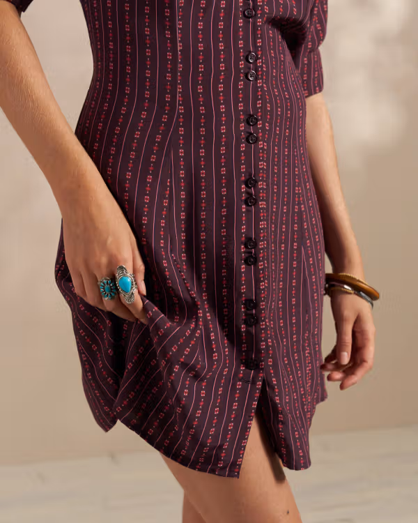 Women's Short Sleeve Button Front Short Dress