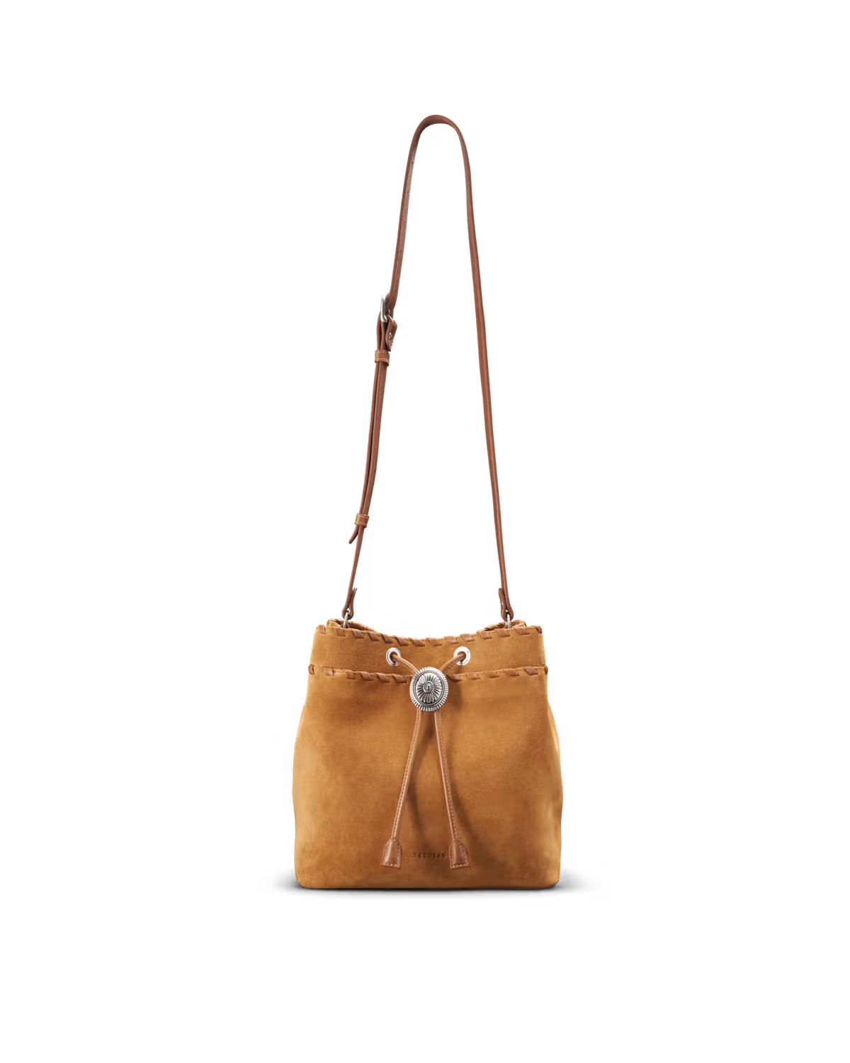 Suede Bolo Bucket Bag