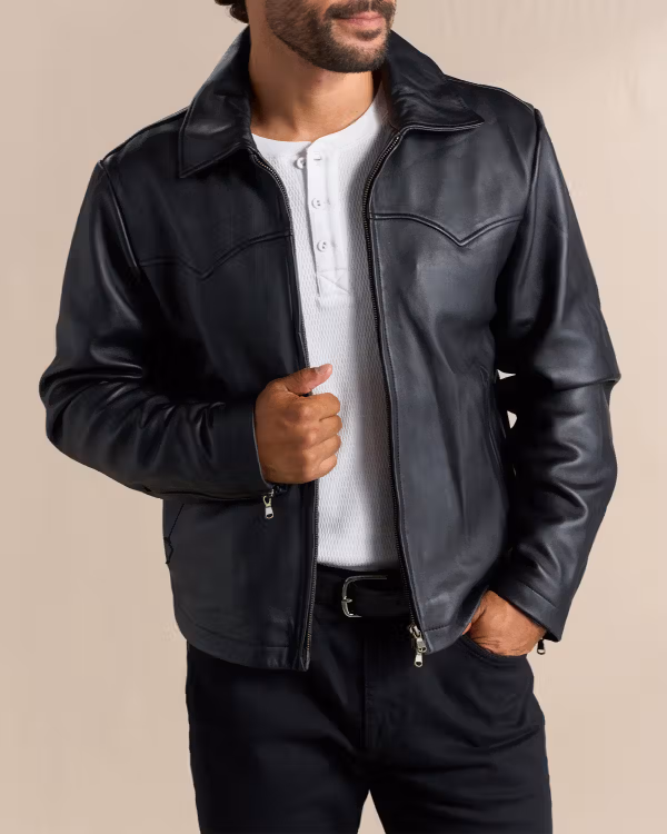 Men's Western Leather Moto Jacket
