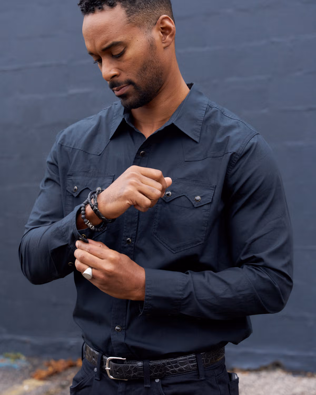 Men's Vintage Weight Sawtooth Cotton Pearl Snap